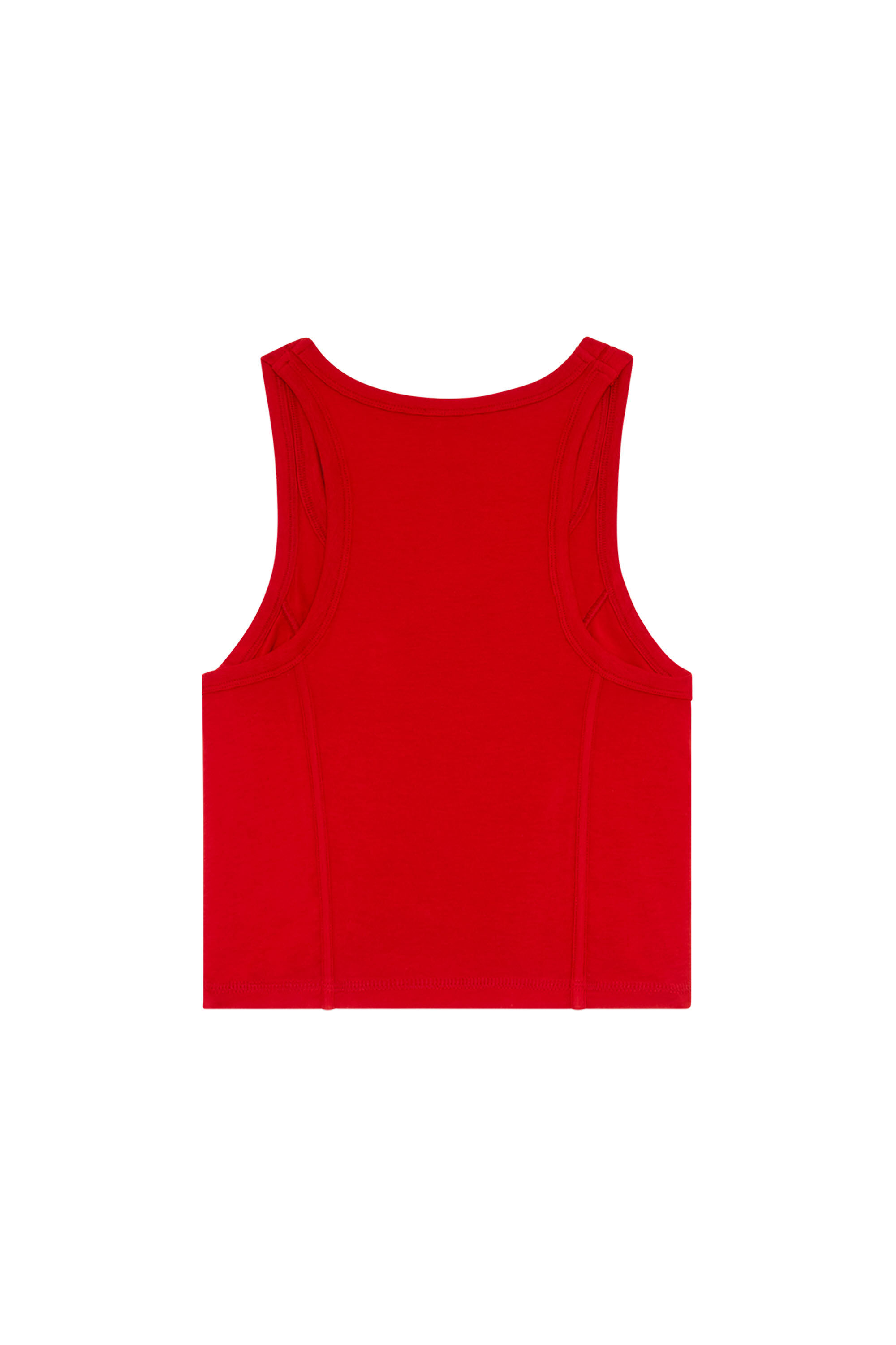 Diesel - UFTK-ALINKA, Woman's Cropped tank top with chest print in Red - 2