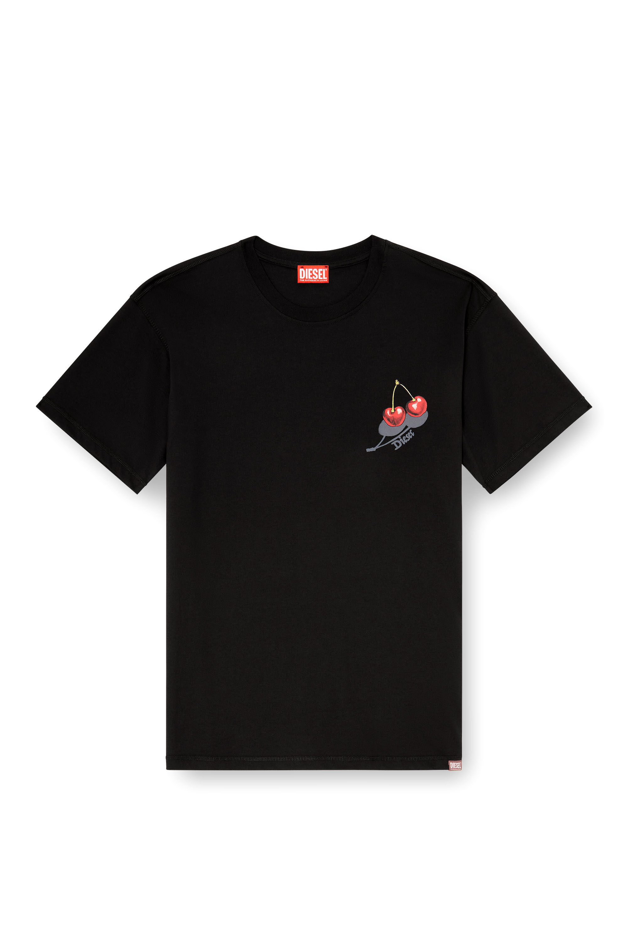 Women's Cotton T-shirt with cherry graphic | Black | Diesel