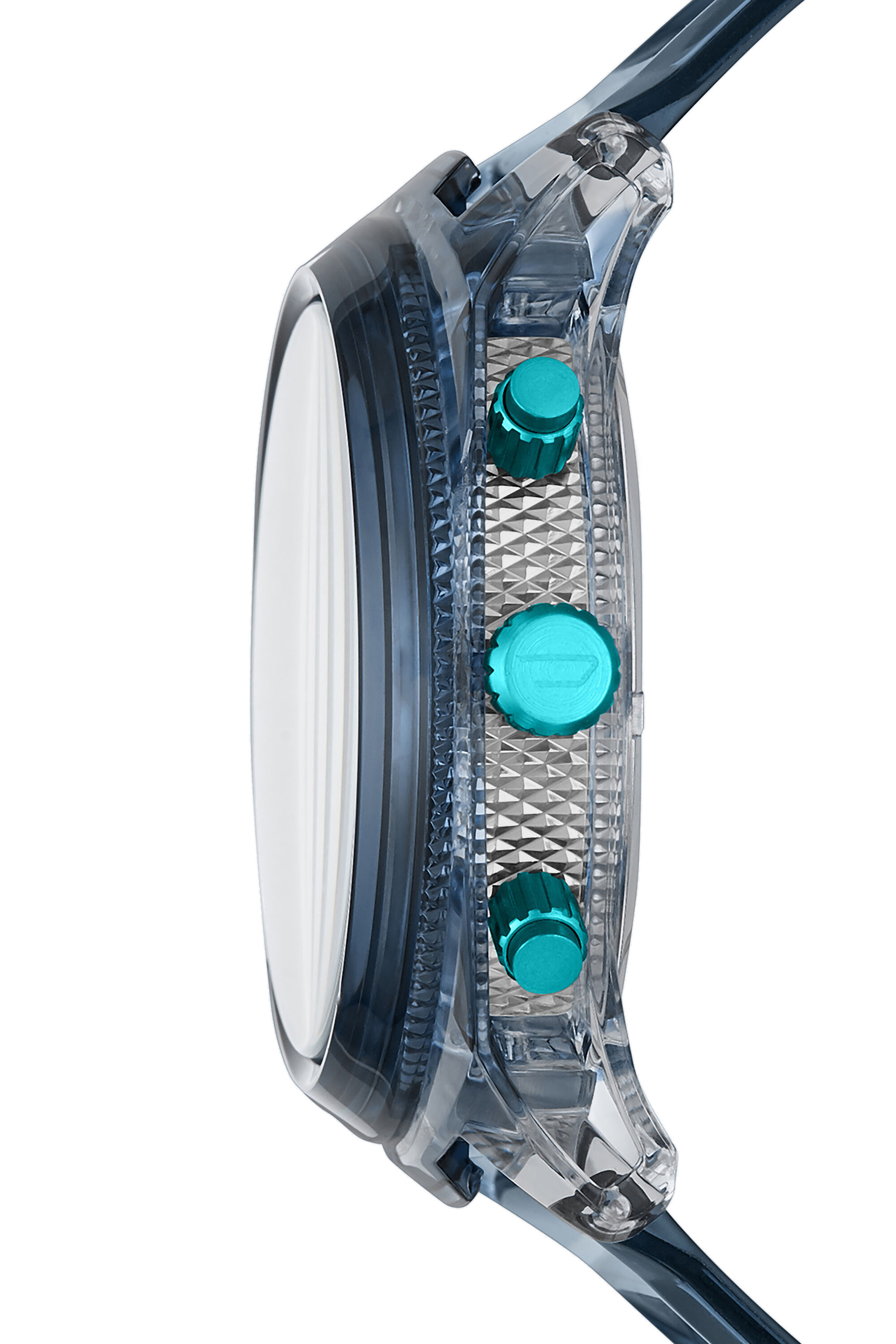 Diesel - DZ4494, Man's Tumbler quartz chronograph watch in blue silicone in Light Blue - 2