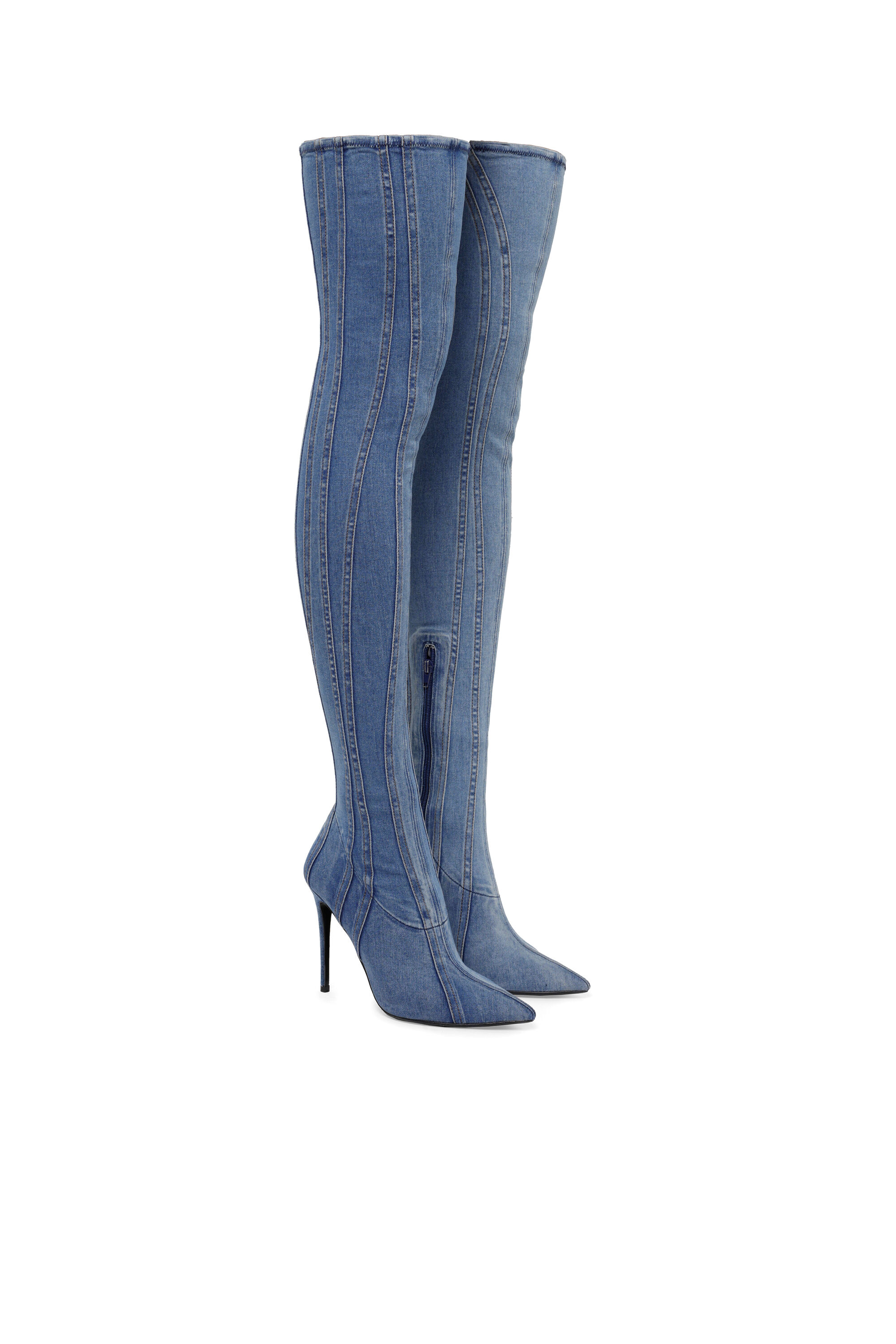 Diesel - D-YUCCA OTK, Female's D-Yucca Otk - Over-the-knee boots in denim in Blue - 2