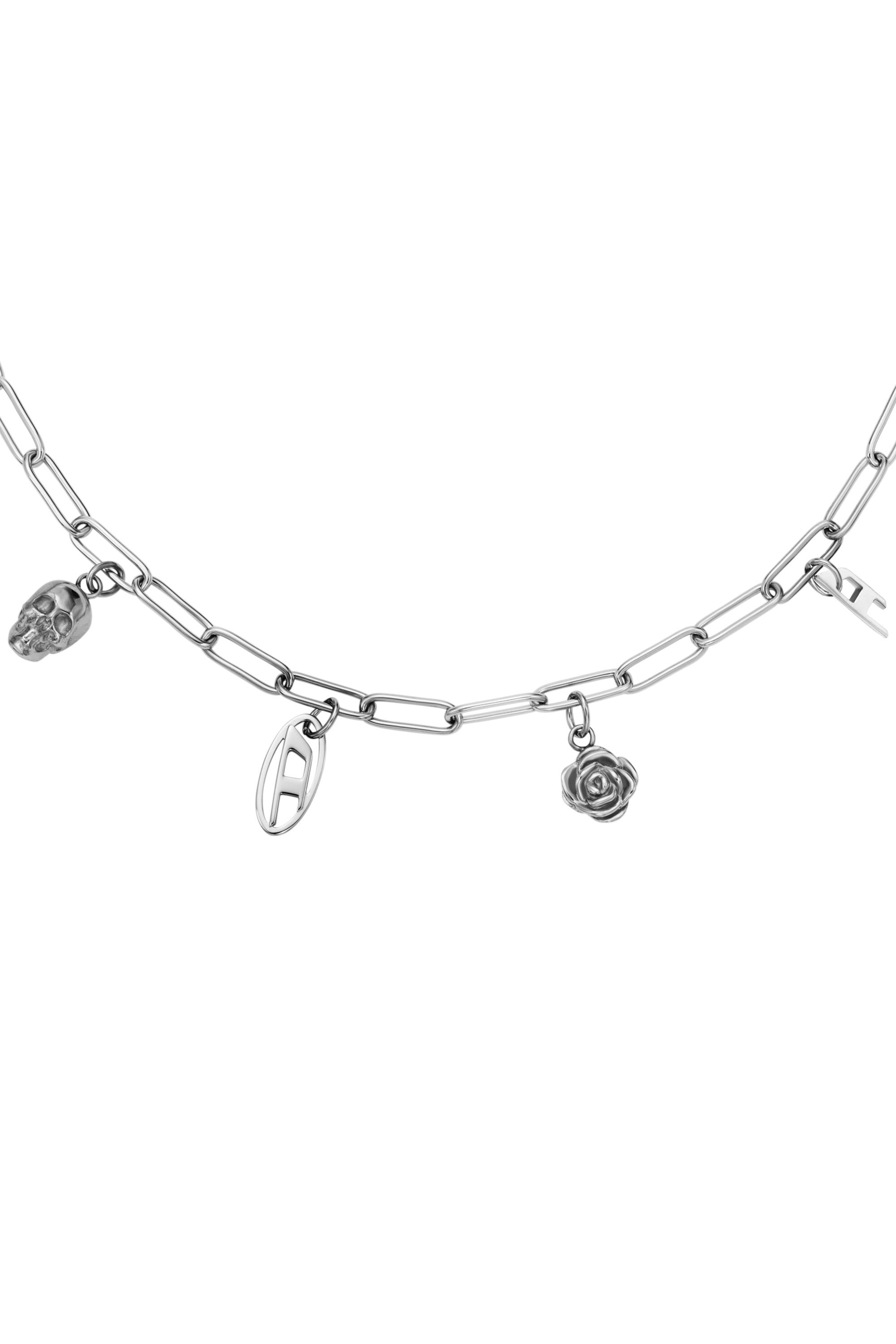 Women's Stainless Steel Charm Necklace | Silver | Diesel