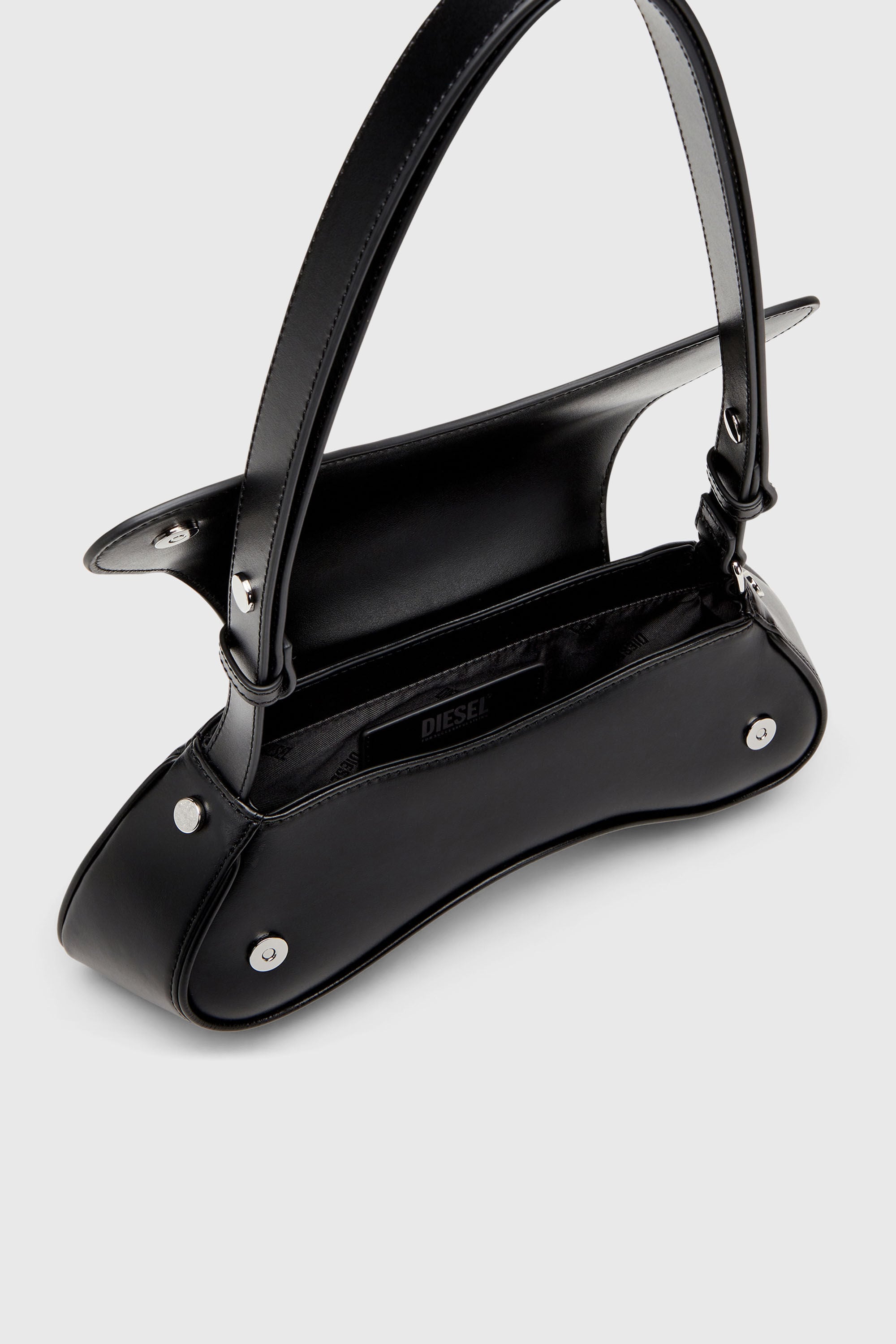 Diesel - PLAY CROSSBODY, Play-Bandolera de cuero semibrillante Mujer in Negro - 4