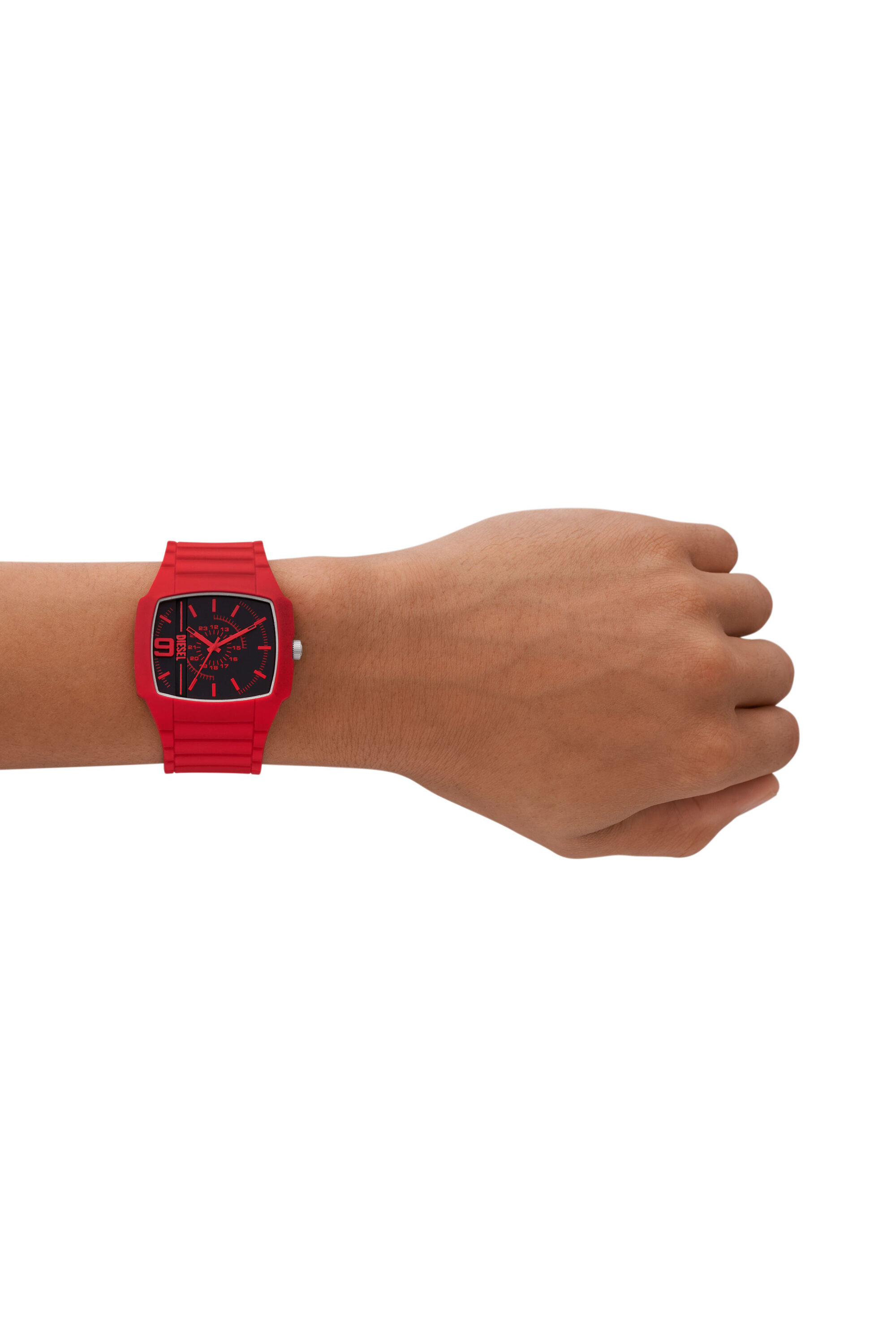 Diesel - DZ2165, Montre Cliffhanger 2.0 en silicone Rouge Homme in Rouge - 4