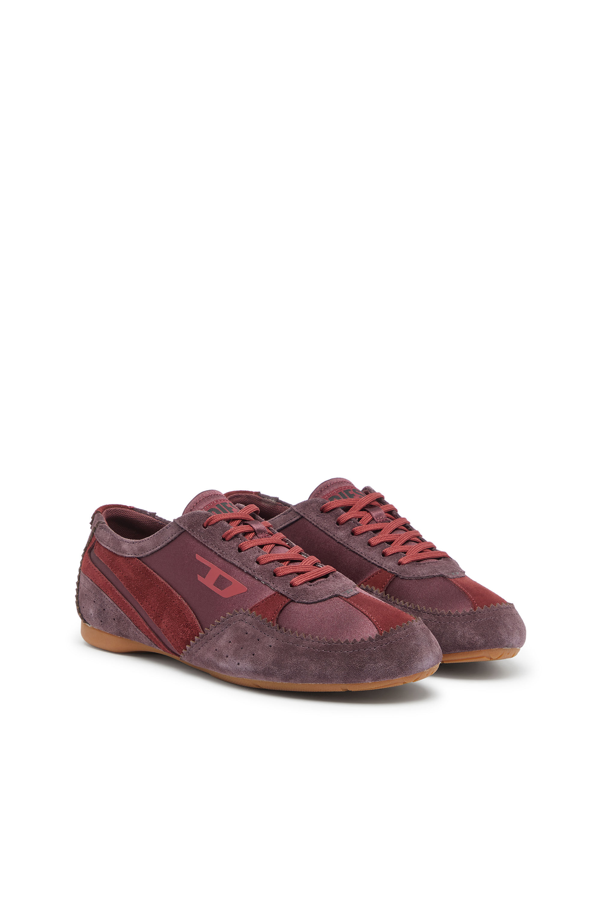 Diesel - D-MILE LOW II W, D-Mile-Baskets avec empi&egrave;cements en su&egrave;de Femme in Rouge - 2
