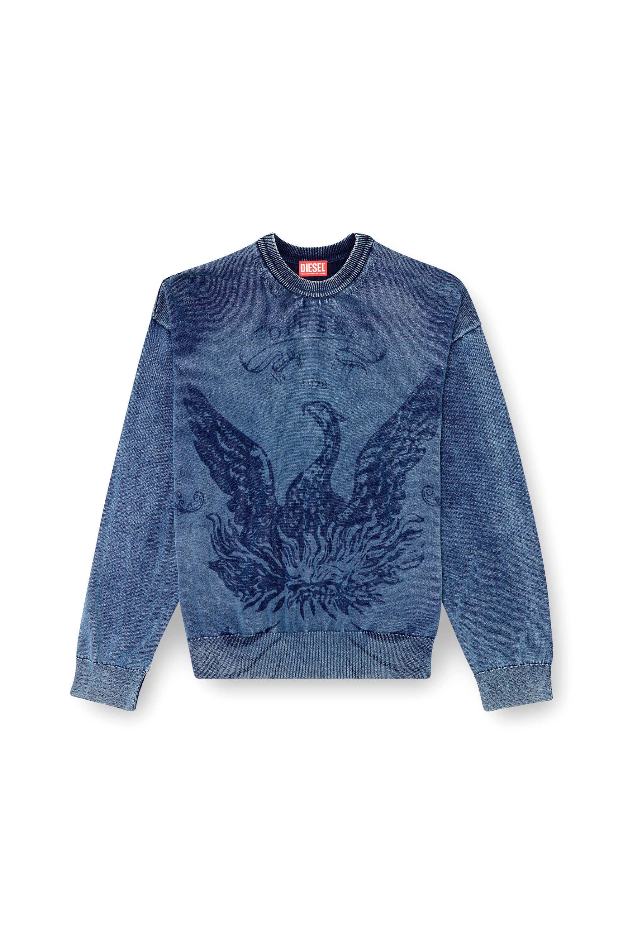 Men's Indigo jumper with Phoenix logo | Blue | Diesel