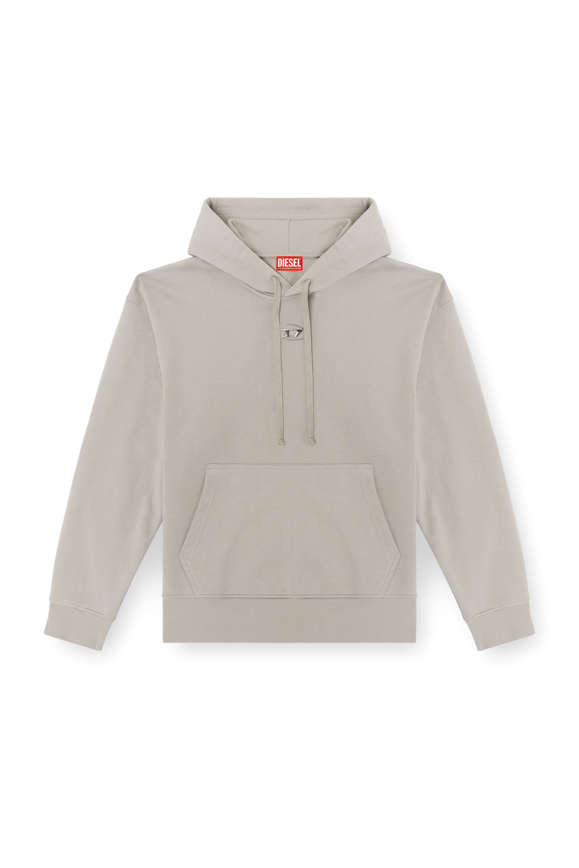 Diesel - S-MACS-HOOD-OD, Male's Hoodie with metallic logo in Grey - 2