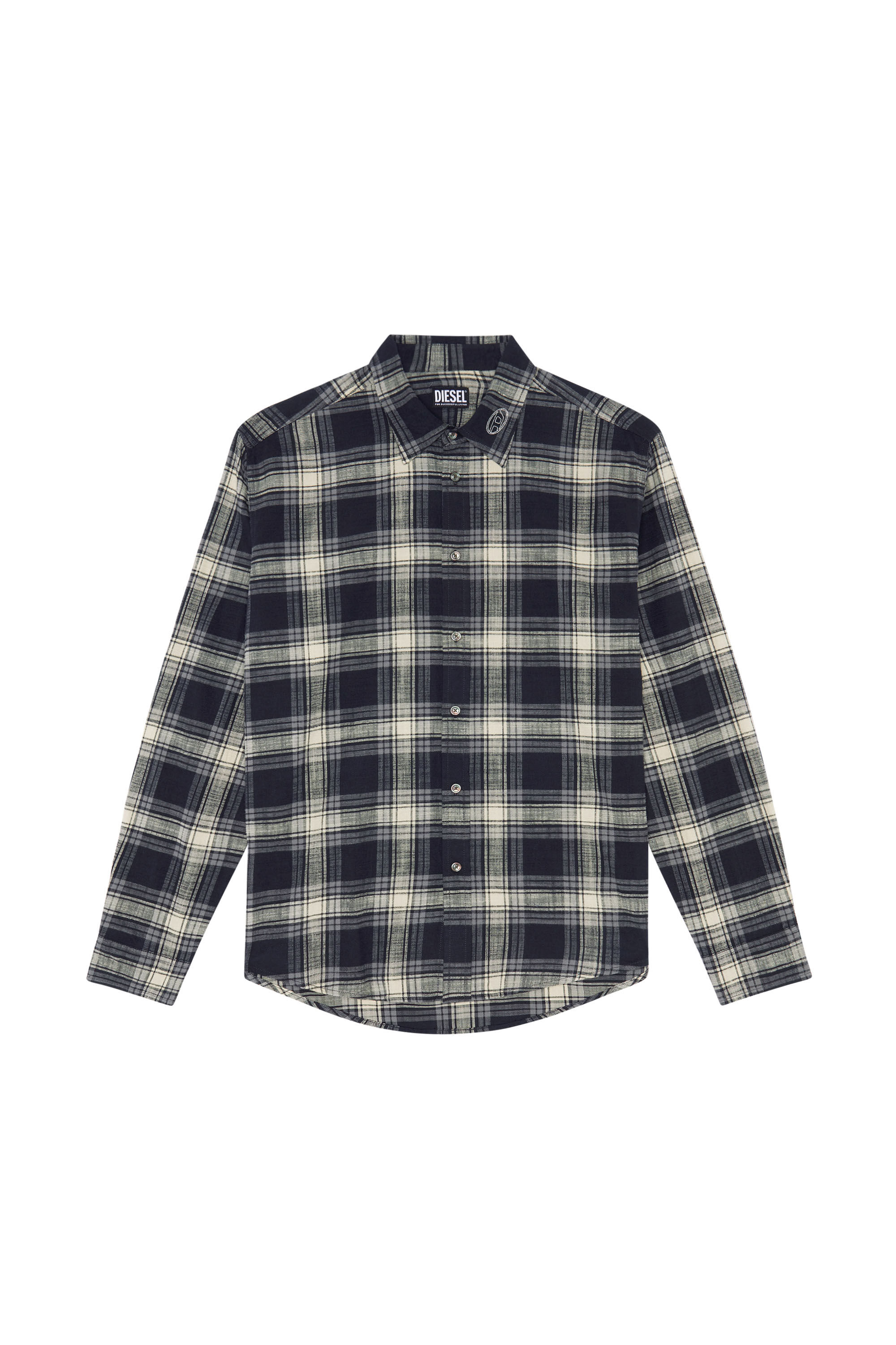 S-UMBE-CHECK-NW Man: Checked shirt in slub flannel | Diesel