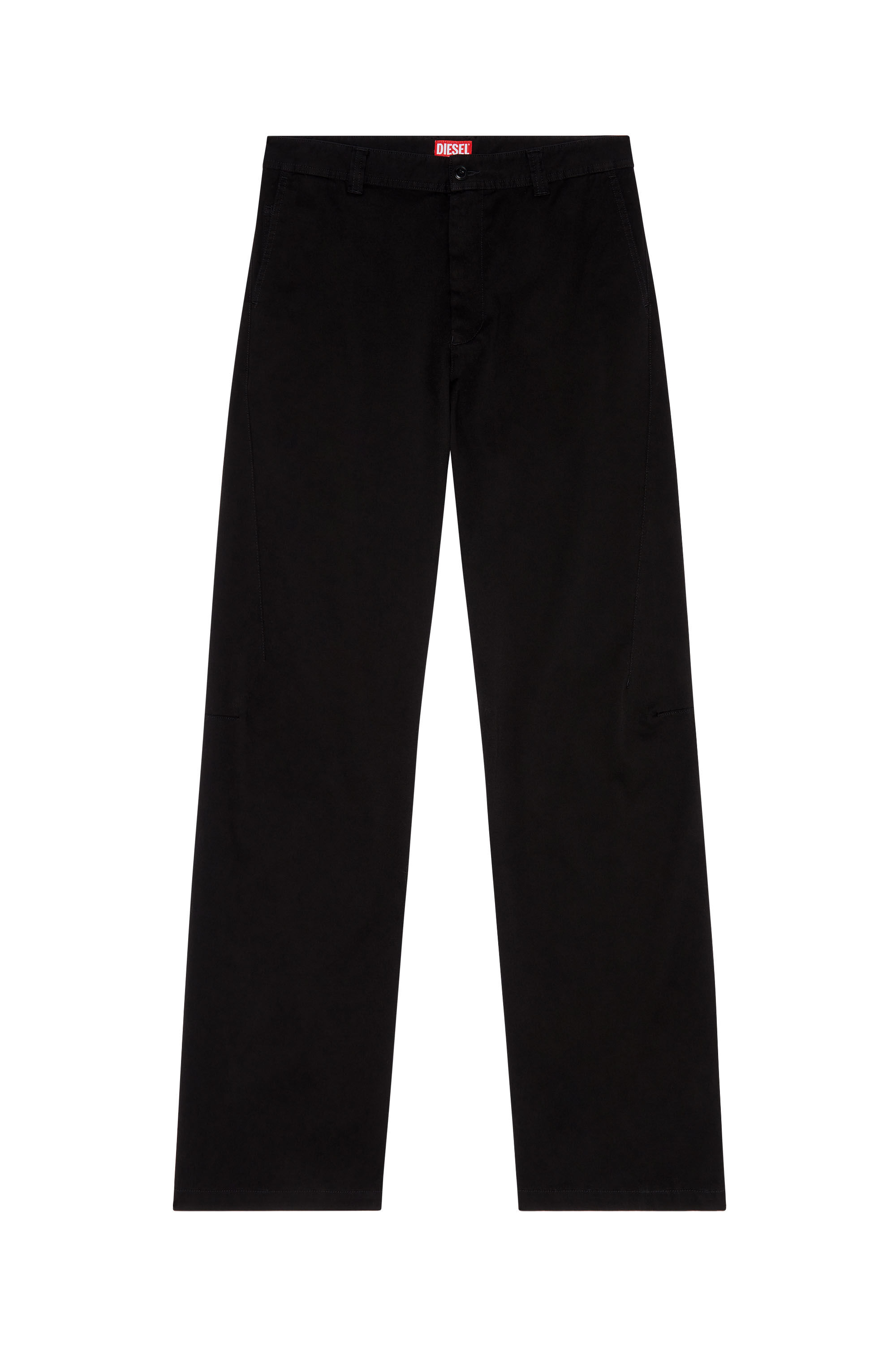 Diesel - P-FRANCK, Pantalones chino de sarga de algod&oacute;n el&aacute;stica Hombre in Negro - 2