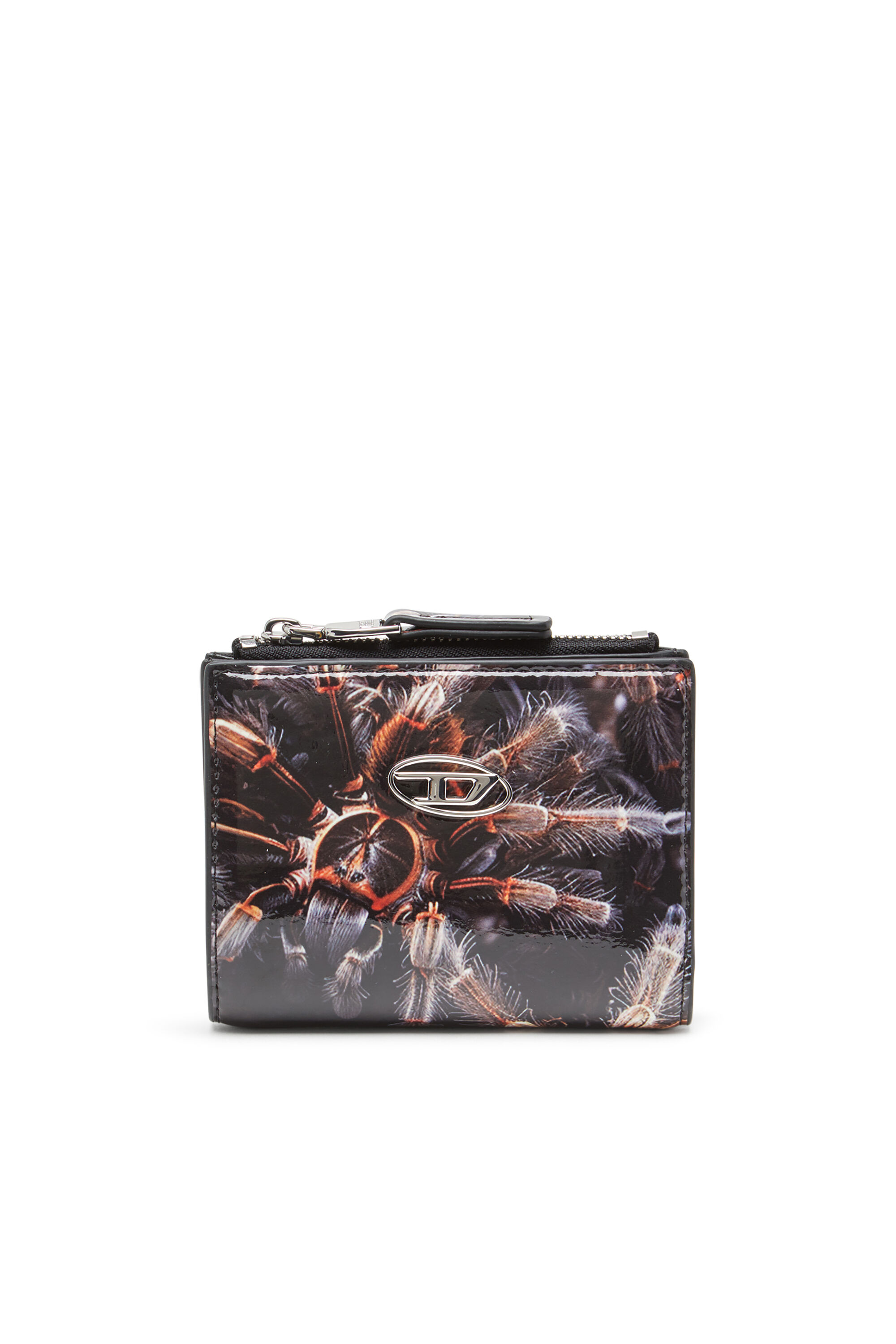 Diesel - PLAY BI-FOLD ZIP II, Female's Small wallet in printed glossy PU in Black/Brown - 1