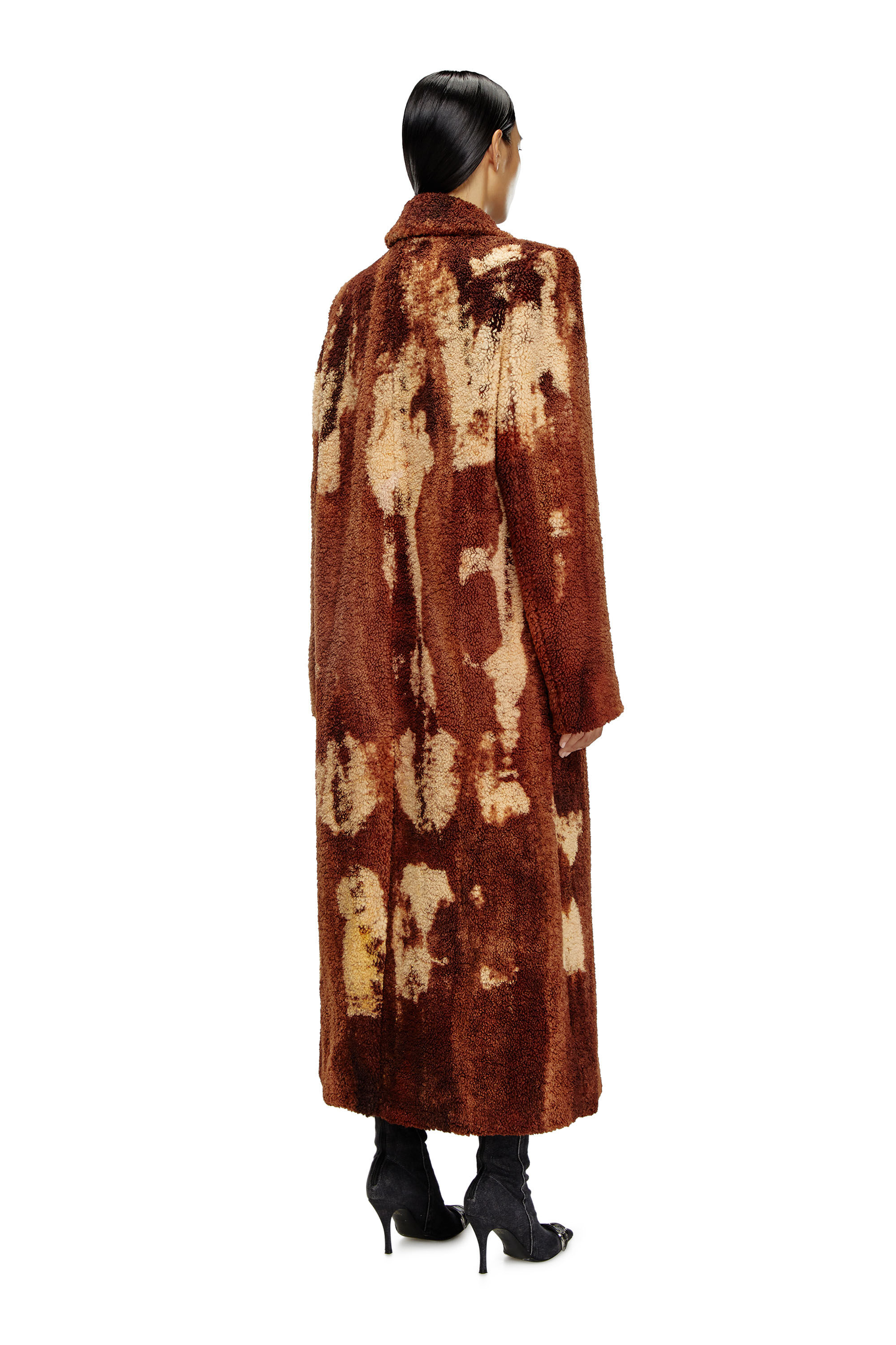 Diesel - W-ILLOW, Female's Long coat in treated teddy fleece in Brown - 5