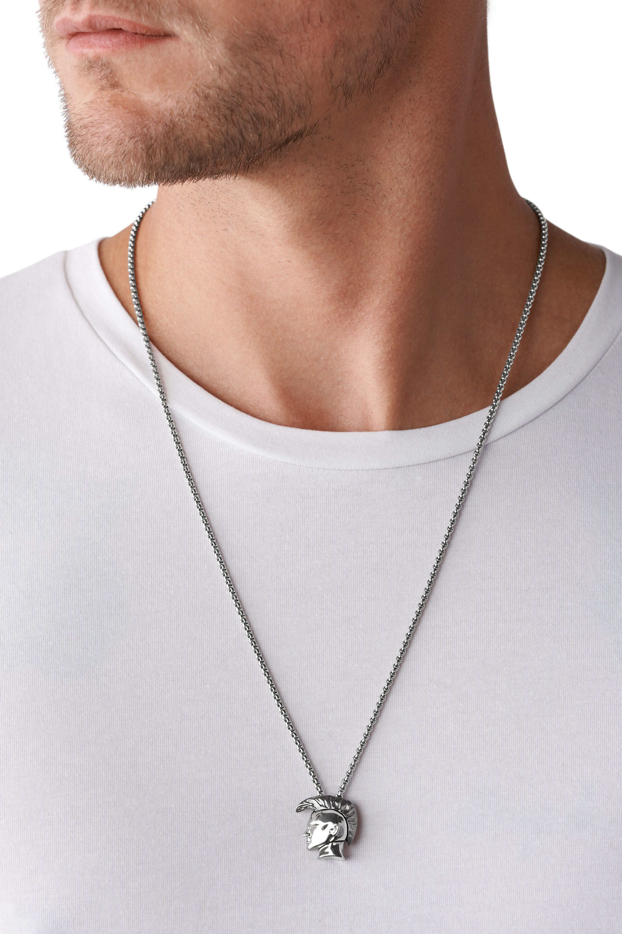 Diesel - DX1253, Male's Stainless steel "only the brave" icon pendant necklace in Silver - 3