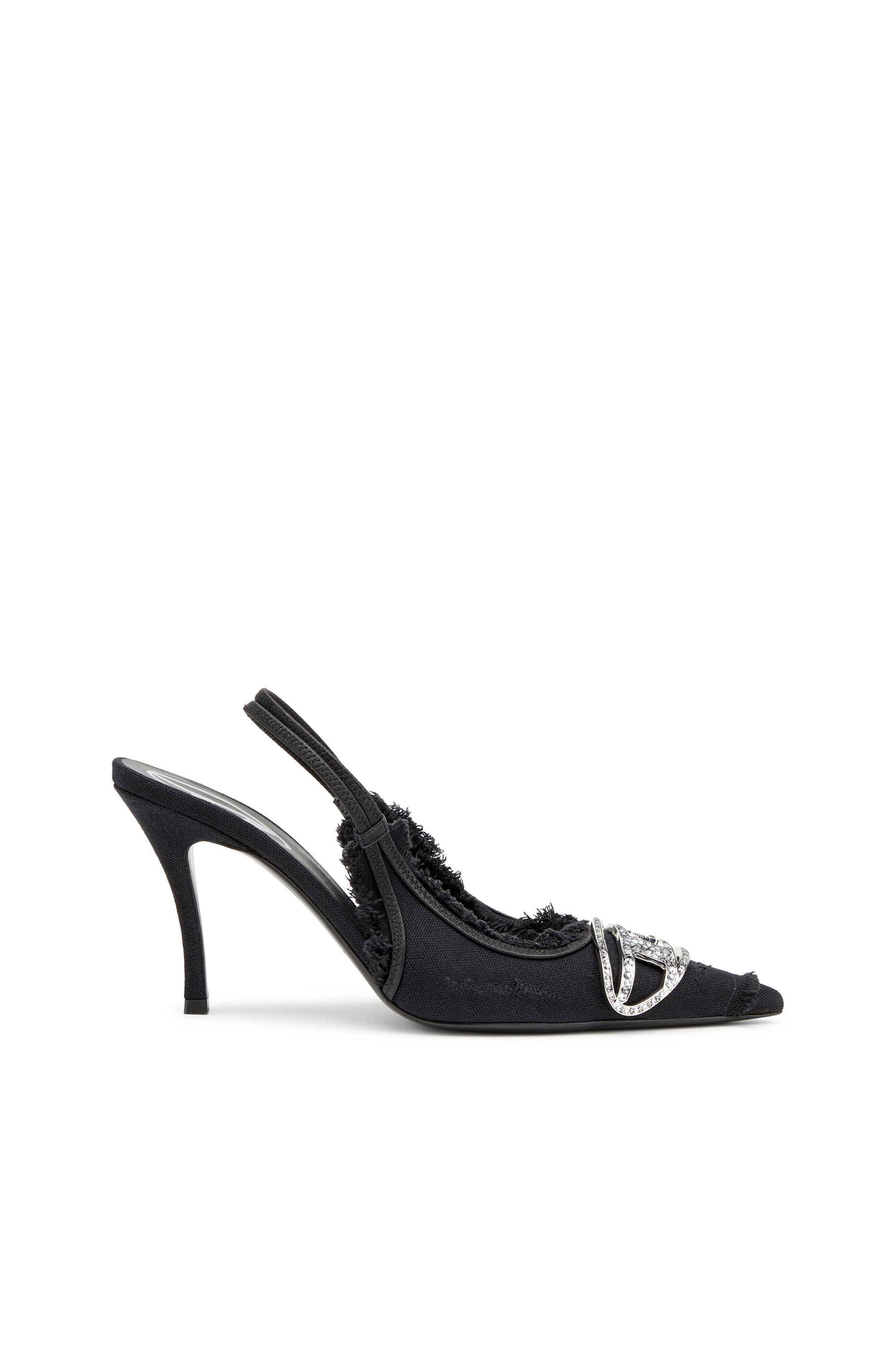 Diesel - D-VENUS SB, Female's D-Venus-Slingback pumps in distressed canvas in Black - 1