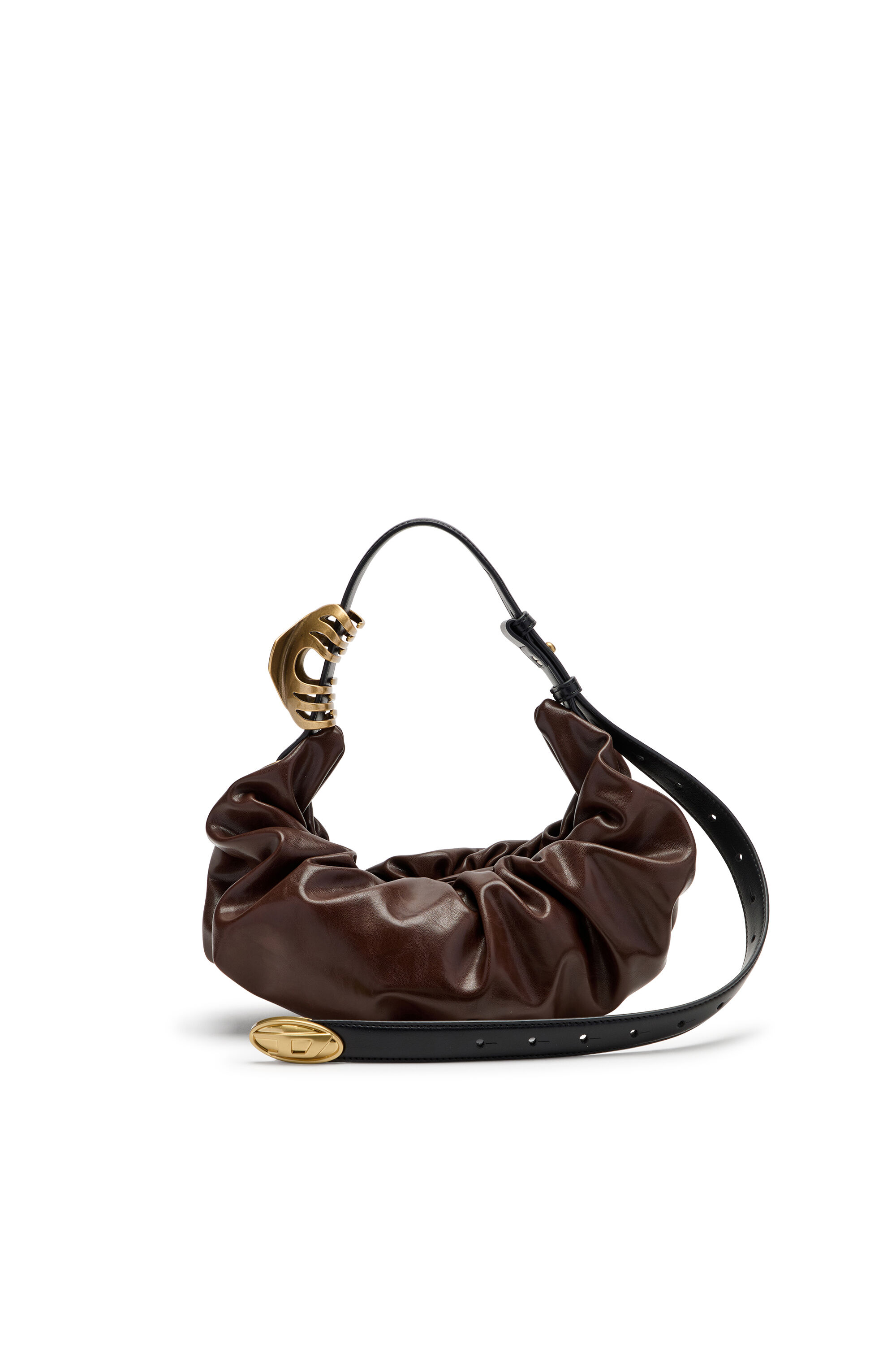 Women's Grab-D-Small scruched hobo bag | Brown | Diesel