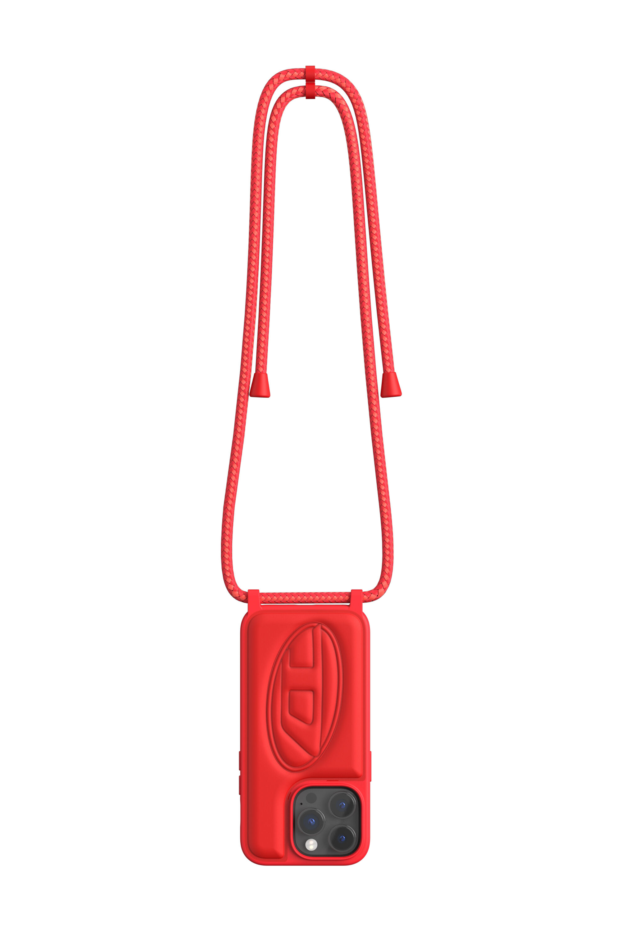 Diesel - 50279 NECKLACE CASE, Étui à collier oval D pour iPhone 14 Pro Mixte in Rouge - 5