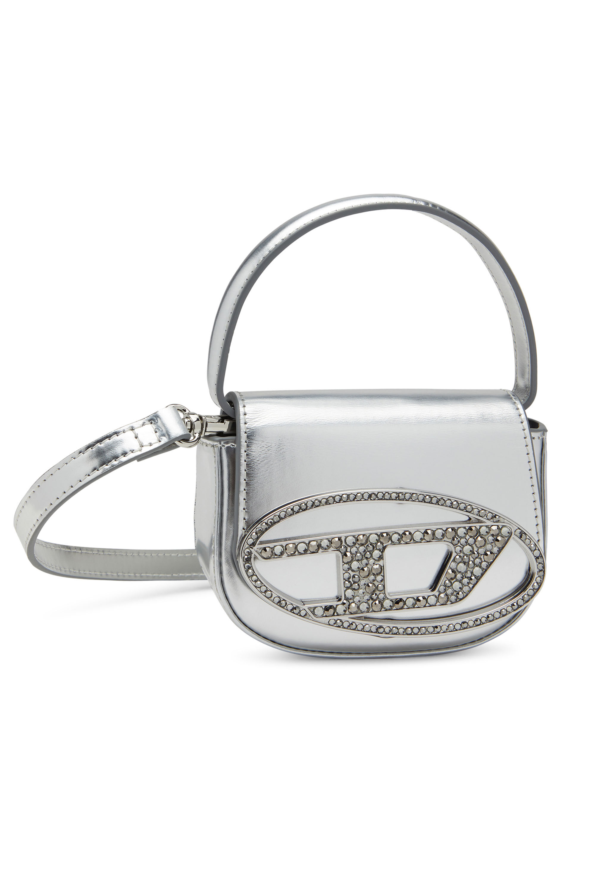 Women's Mirror leather mini bag | Silver | Diesel