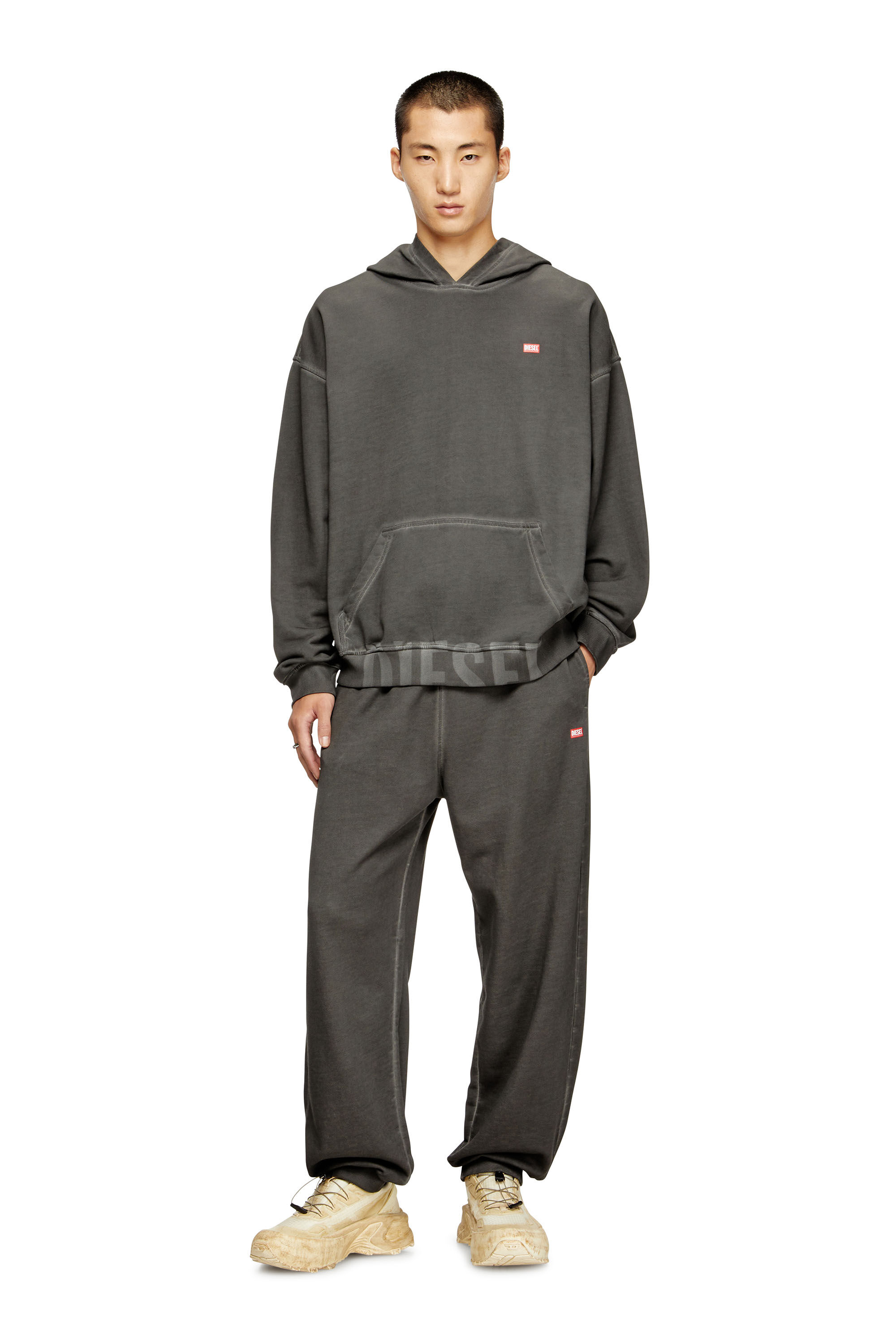 Diesel - S-BOXT-HOOD-T4, Sweat à capuche en coton avec poche kangourou Homme in Gris - 1