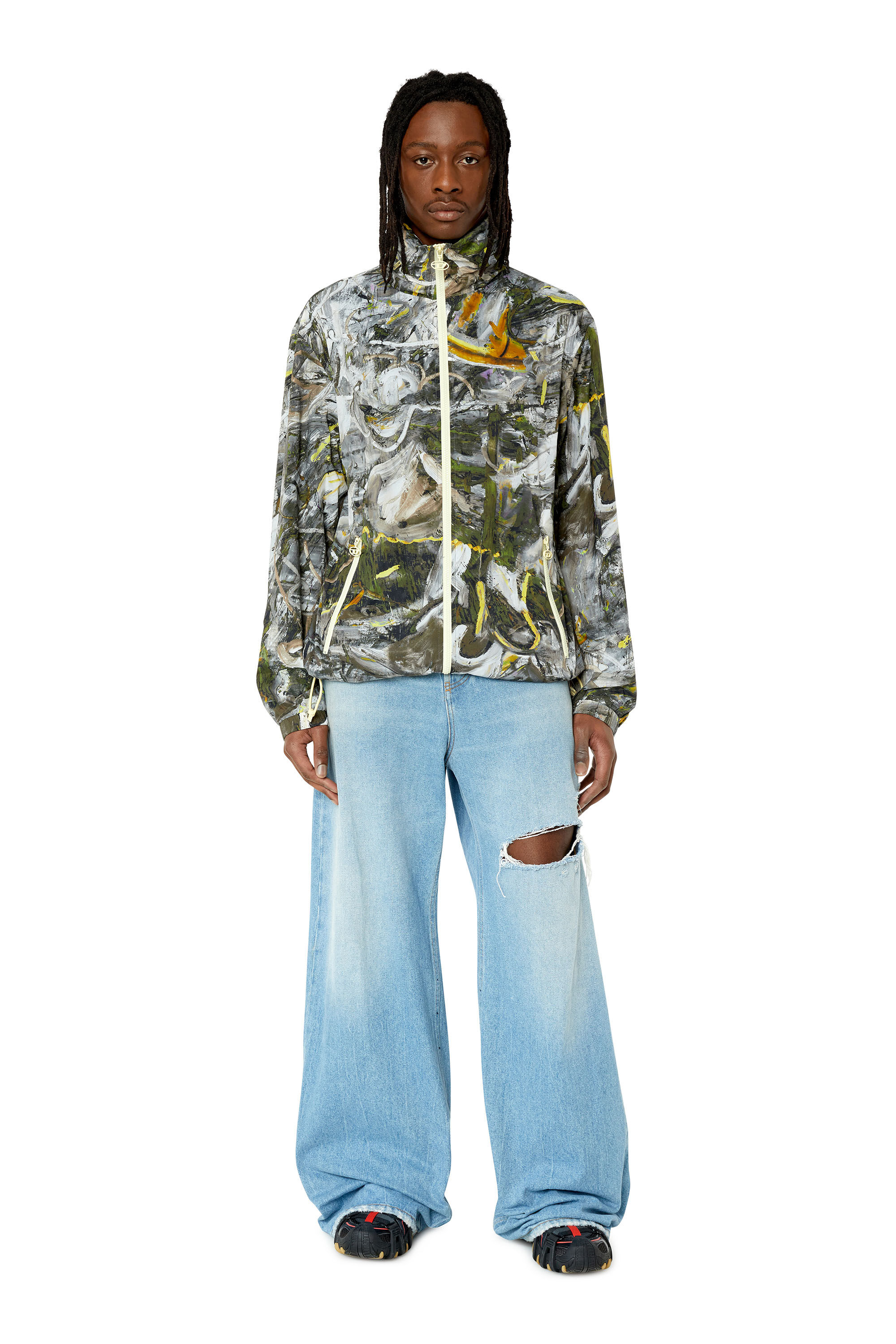 J-WARREL-PRINT Man: Hooded jacket with all-over print | Diesel