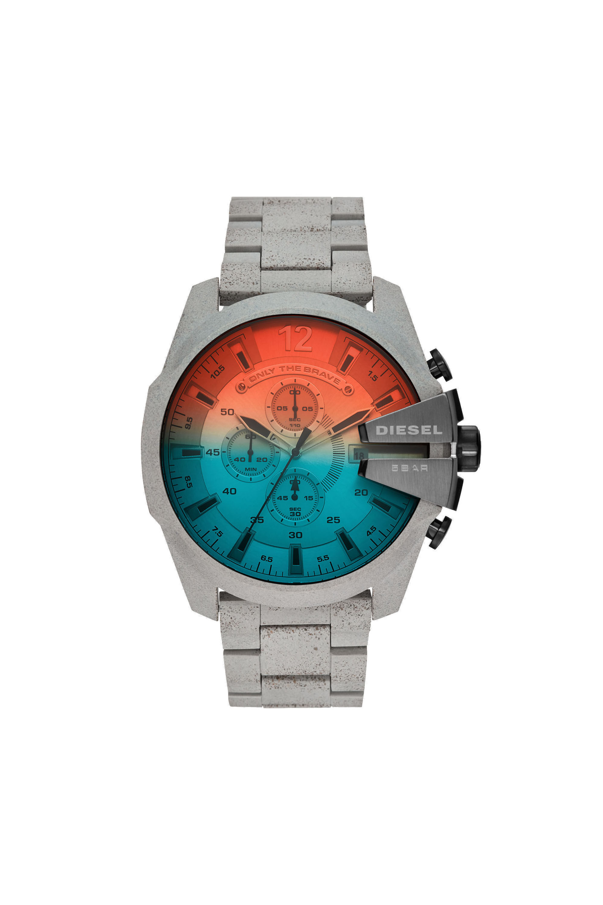 Diesel - DZ4513, Montre chronographe Mega Chief en b&eacute;ton Homme in Gris argent&eacute; - 1