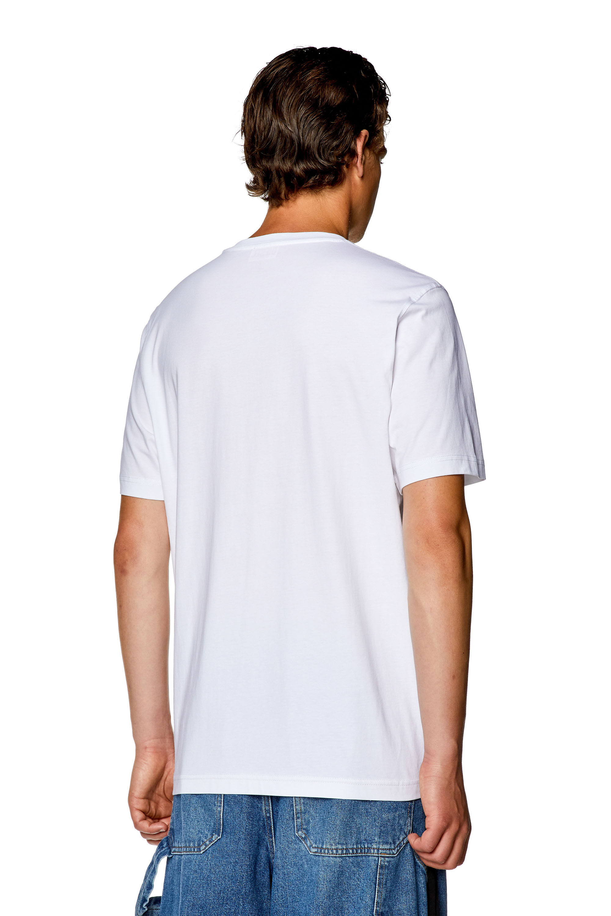 Diesel - T-JUST-NLABEL, Male's T-shirt with logo patch in White - 4
