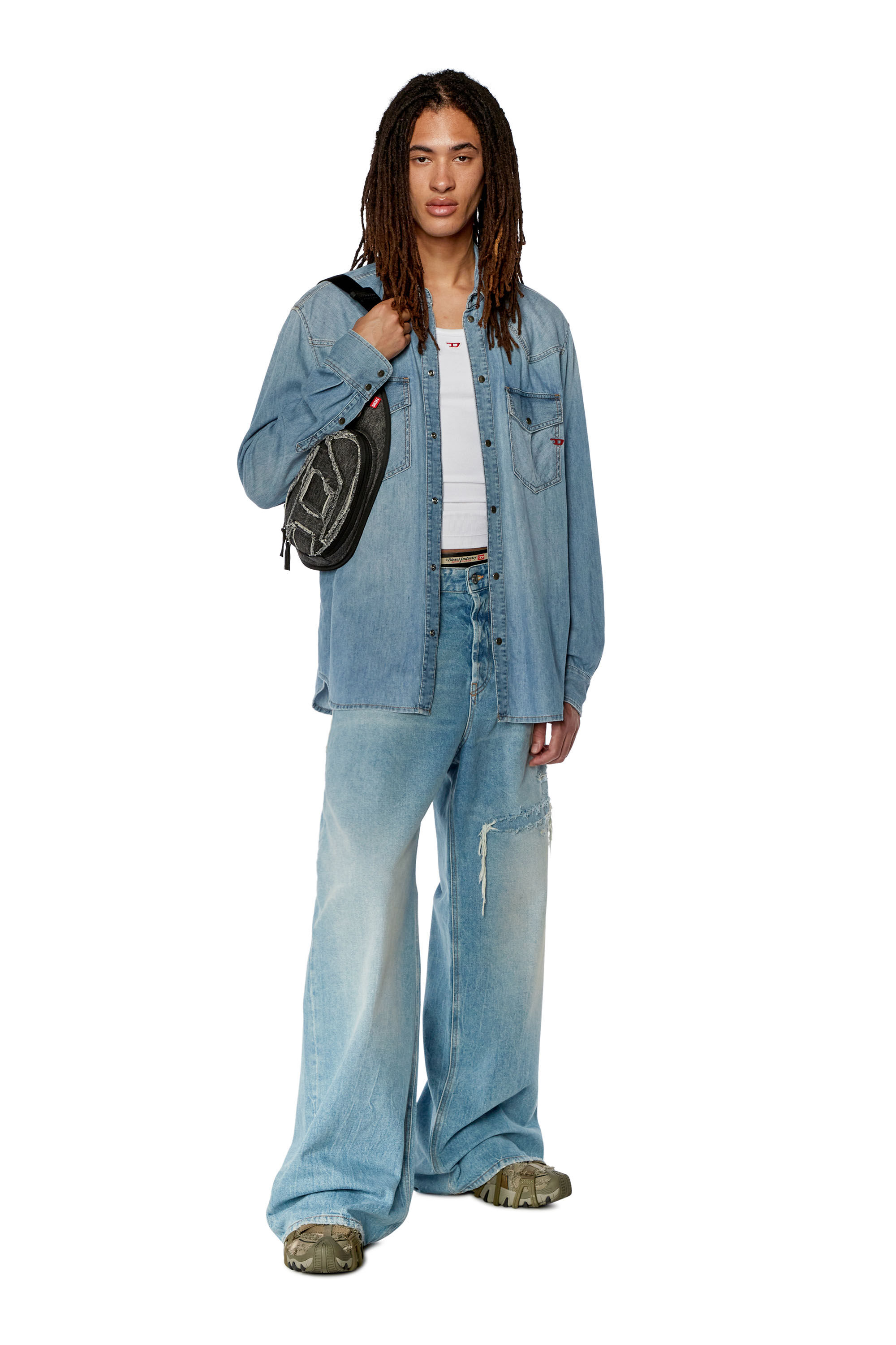 名作 DIESEL Relaxed Jeans D-Rise 09e25 w26 D-Rise Men: Oversized Light blue Regular Baggy Jeans | Diesel