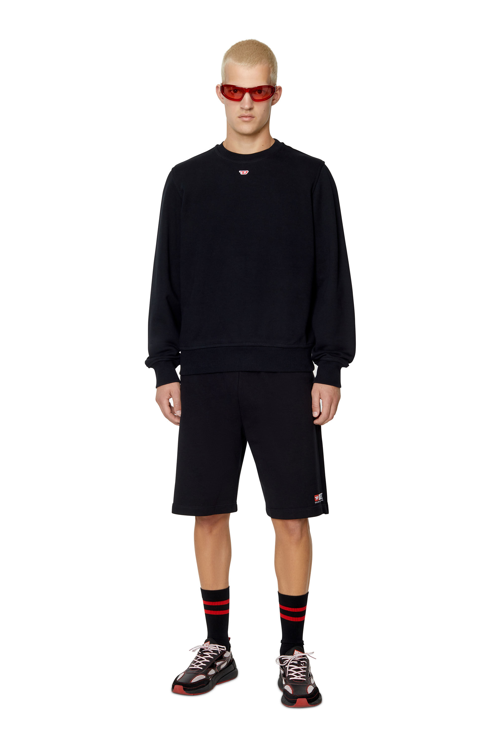 Diesel - S-GINN-D, Unisex's Sweatshirt with mini D patch in Black - 1
