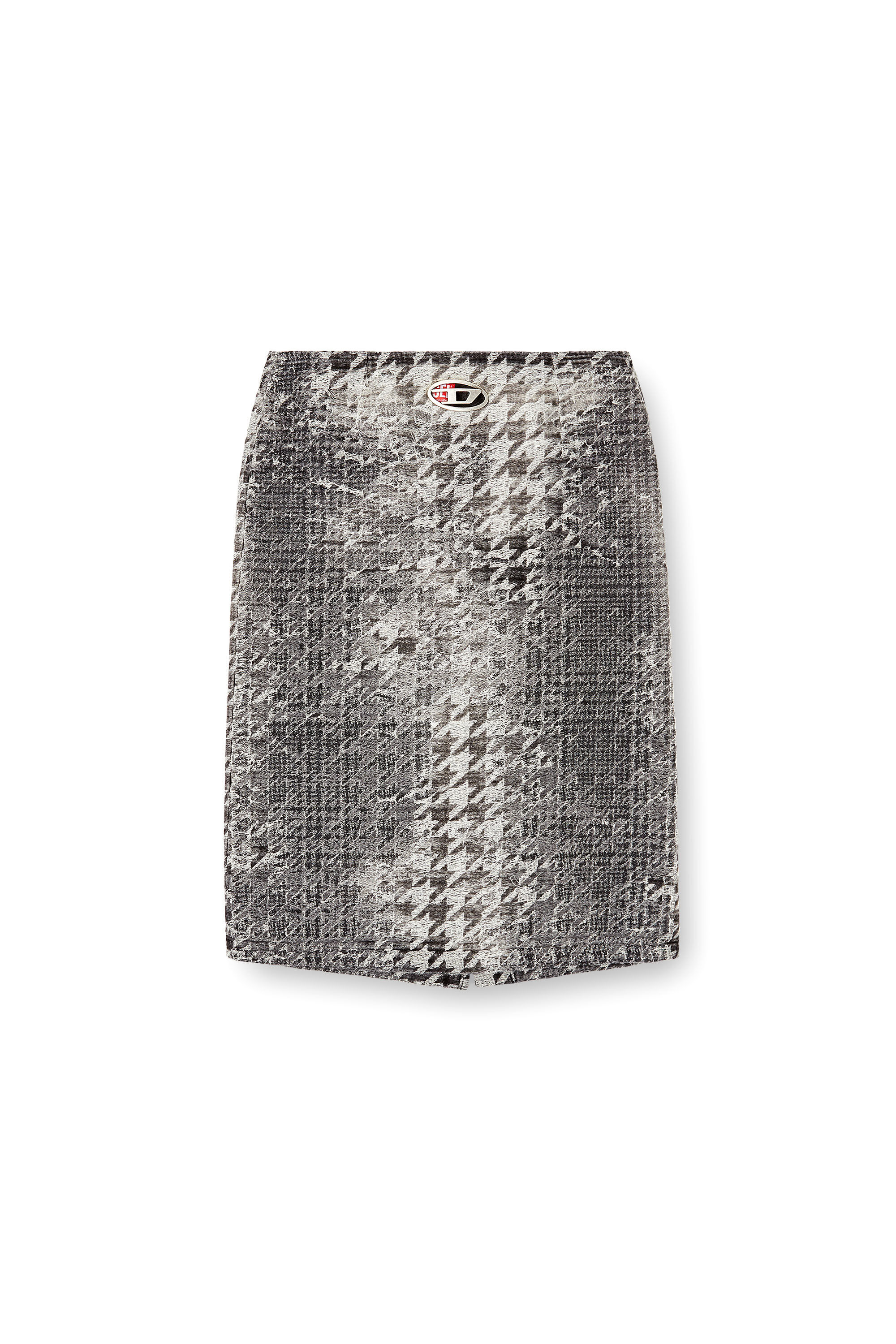 Diesel - DE- RATHIAN-FSH, Female's Midi skirt in Prince of Wales jacquard denim in Black/White - 2