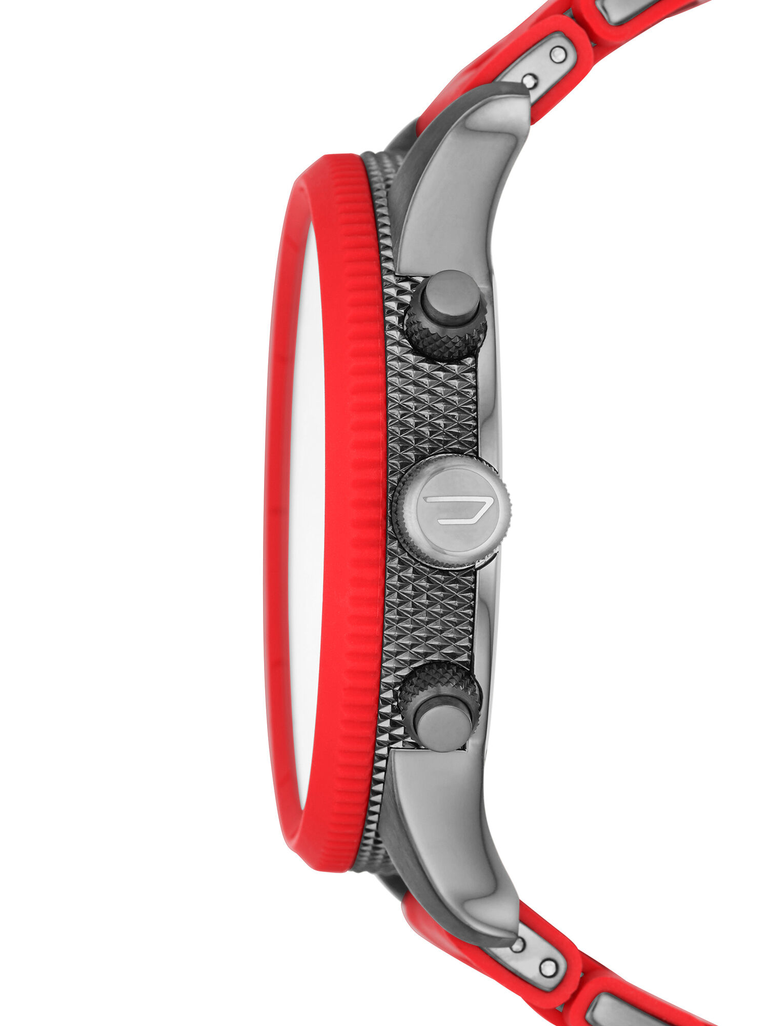 Diesel - DZ4448, Man's Red silicon watch with gray dial, 50 mm in Red - 2