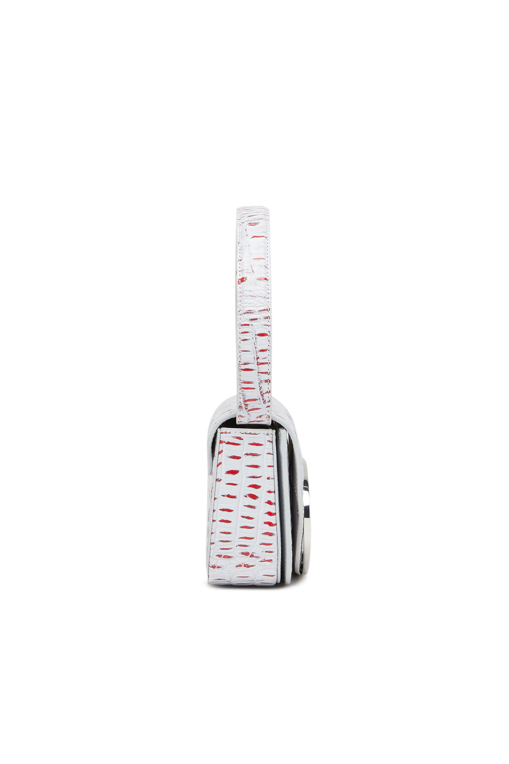 Diesel - 1DR, 1DR - Sac iconique à bandoulière avec imprimé croco et logo oval D Femme in Blanc - 4