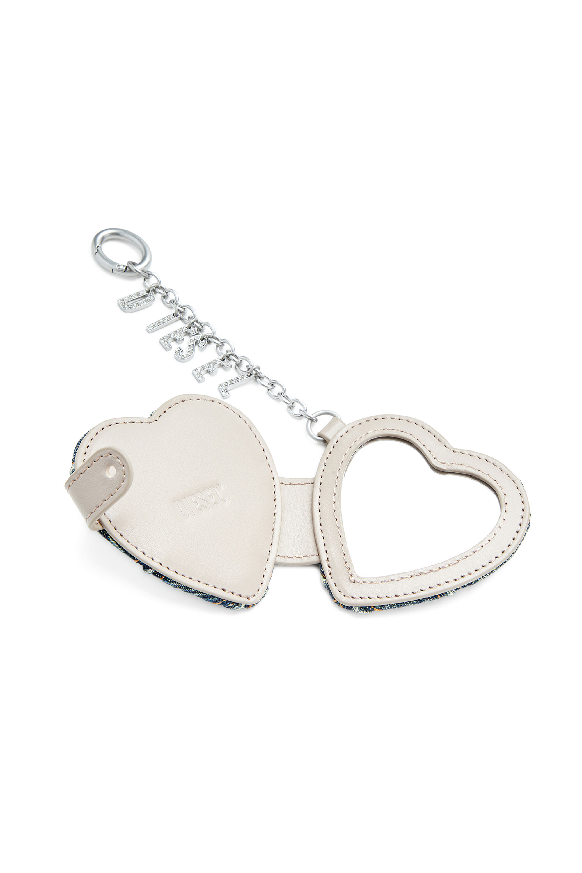 Women's Mirror charm in argyle quilted denim | Silver | Diesel