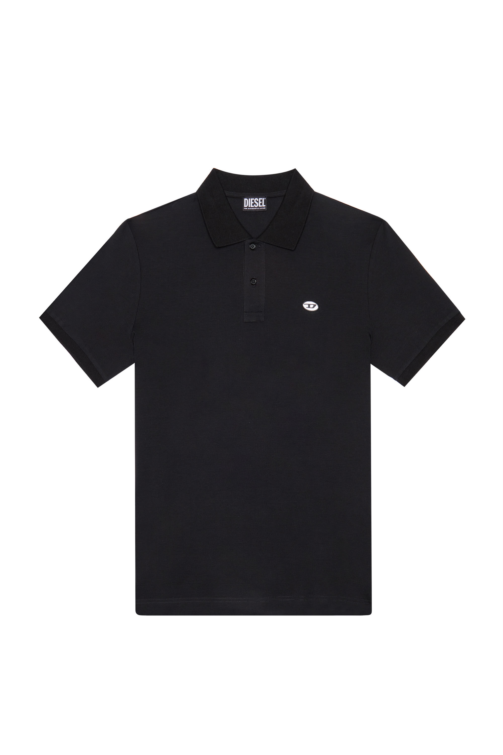 Polo shirt with D oval Patch | Black | Diesel