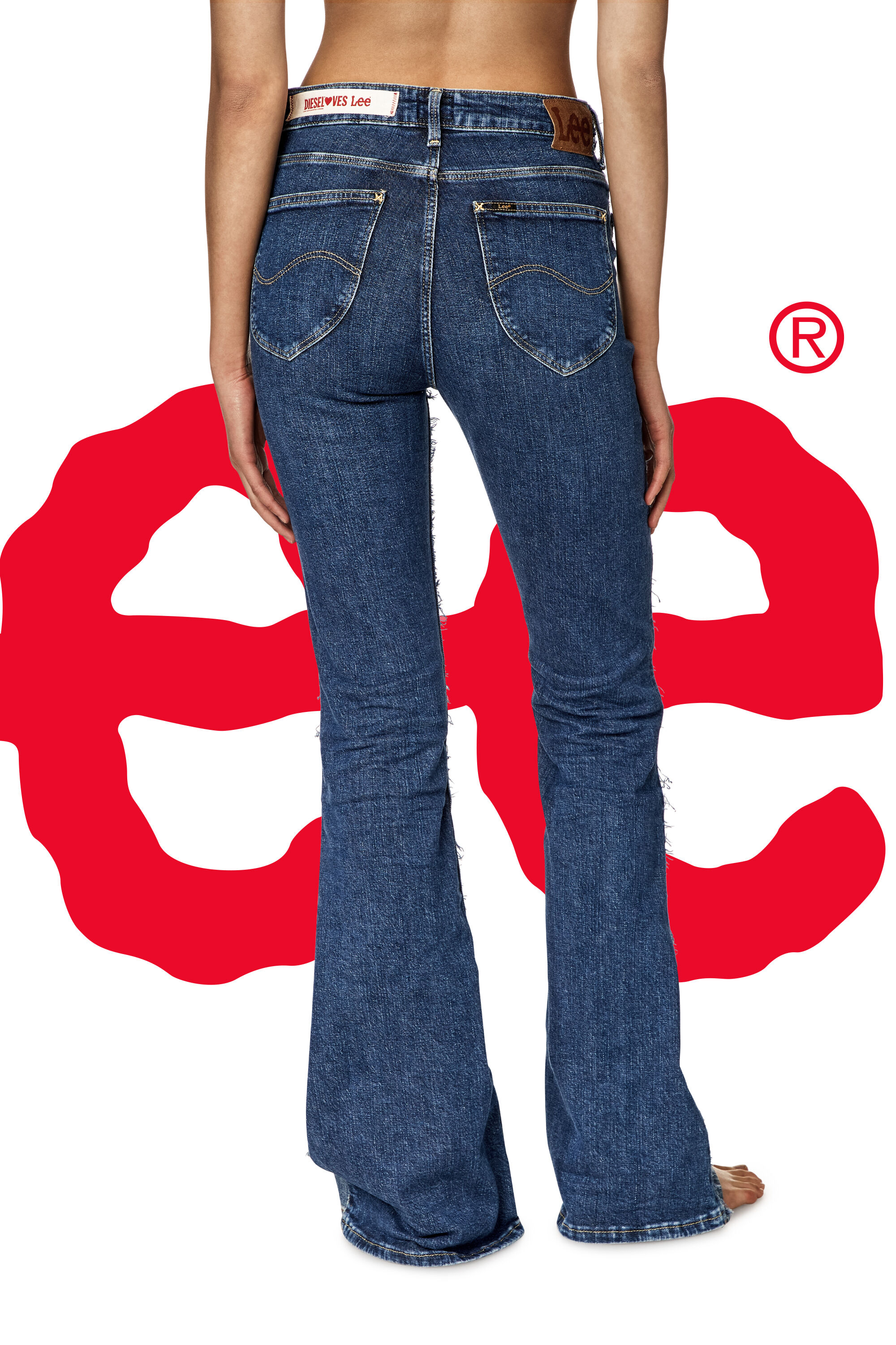 Diesel - Bootcut Jeans Dieseloves 01 09K46 Femme, Bleu moyen - Image 5