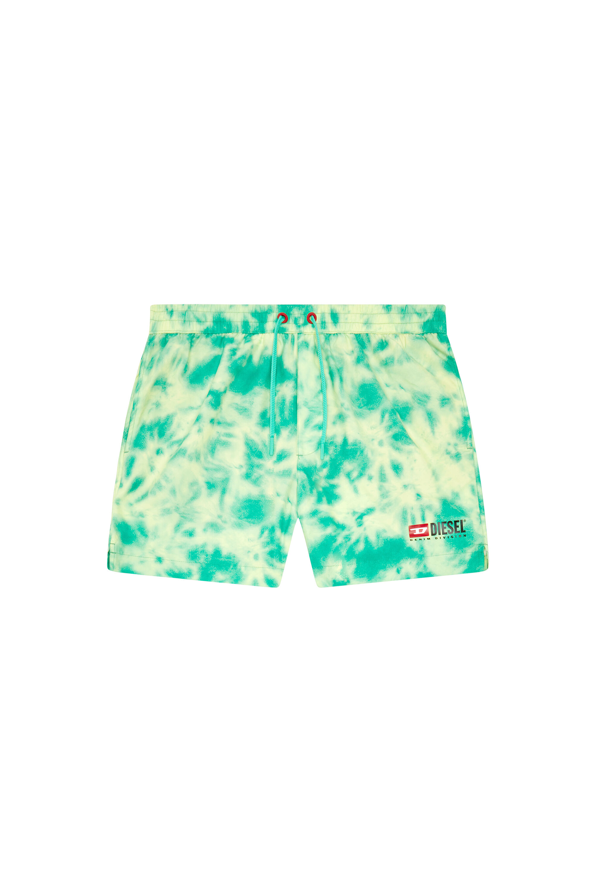 Men's Mid-length swim shorts with tie-dye print | Multicolor | Diesel