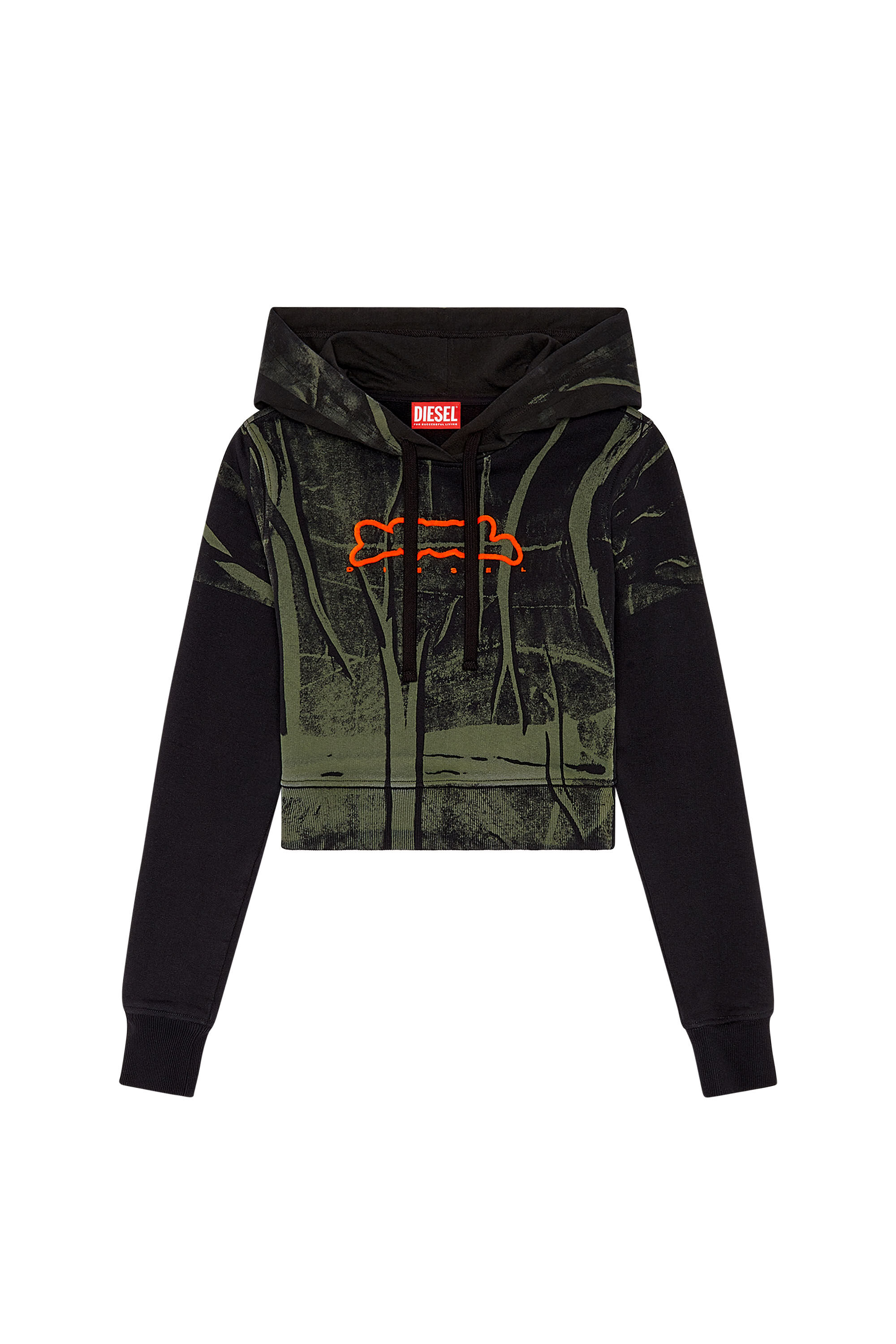 Diesel - F-SLIMMY-HOOD, Camiseta con estampado con efecto de pliegues Mujer in Multicolor - 2