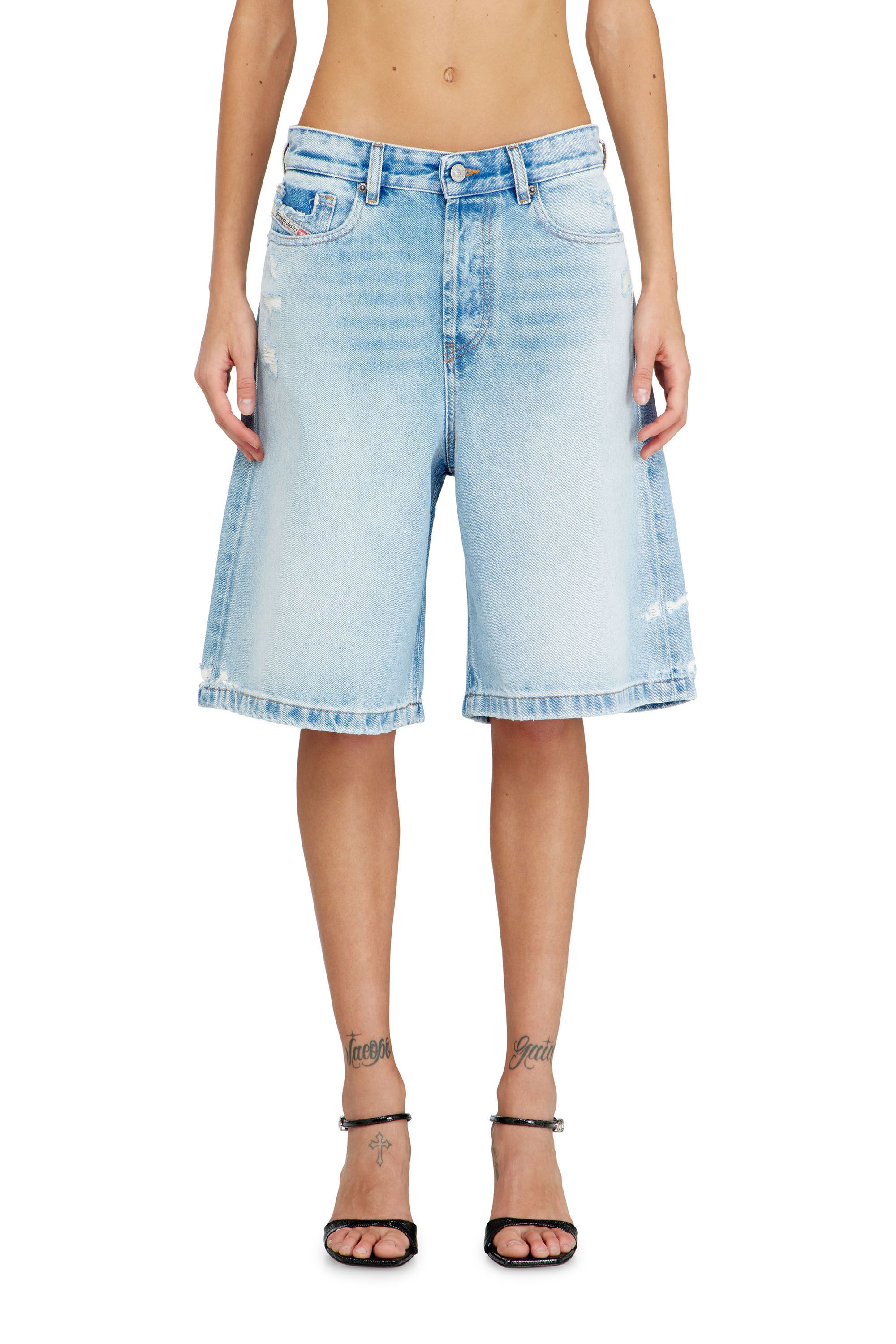 Women's Shorts in destroyed denim | Blue | Diesel