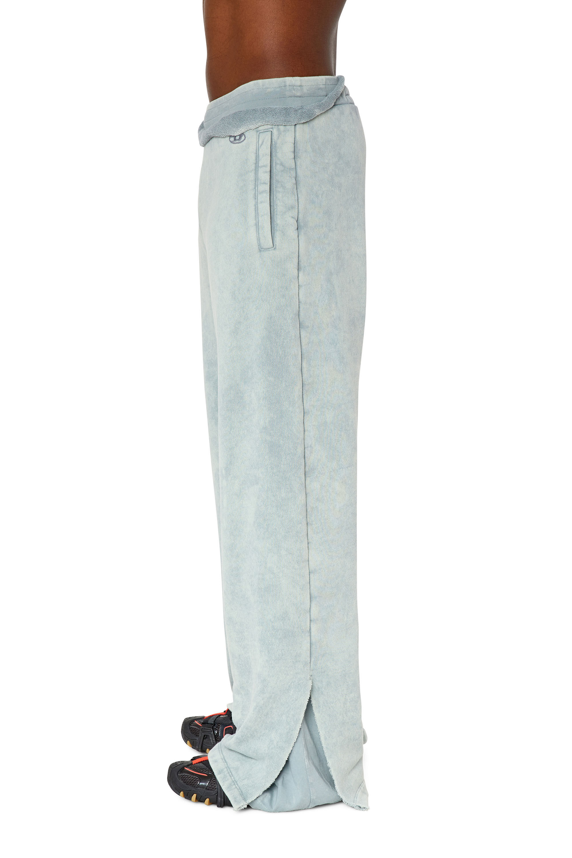Diesel - P-TOPPAL, Male's Flared double-layer sweatpants in Light Grey - 6