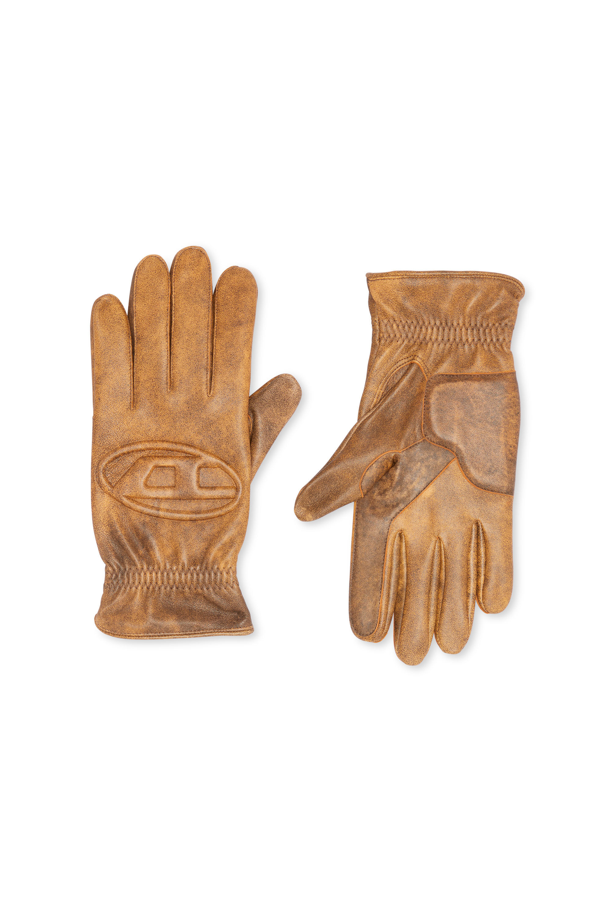 Diesel - G-ALB, Male's Gloves in treated leather in Beige - 1
