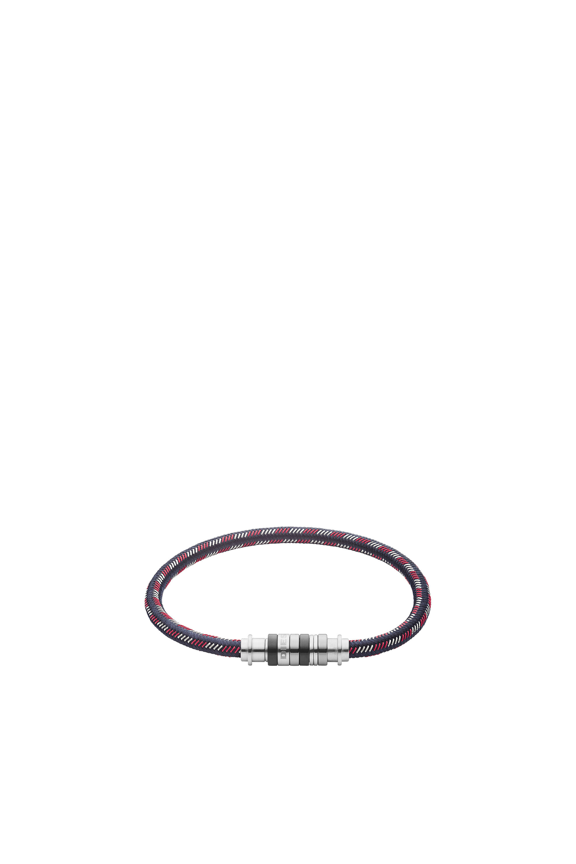 Diesel - DX1184, Man's Corded nylon bracelet in Black/Red - 1