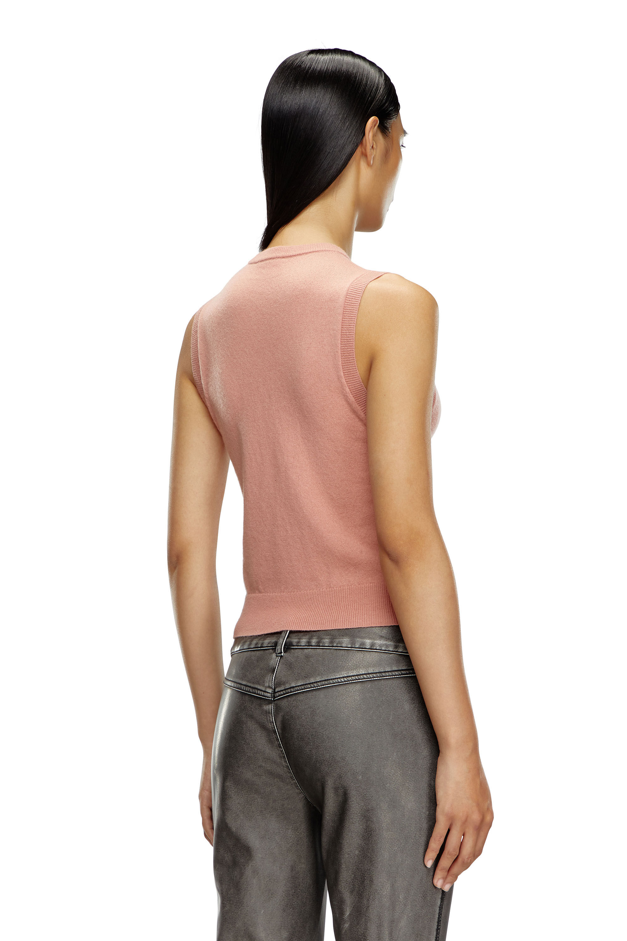 Diesel - M-ARGA-SL, Woman's Cropped vest in wool and cashmere knit in Pink - 5
