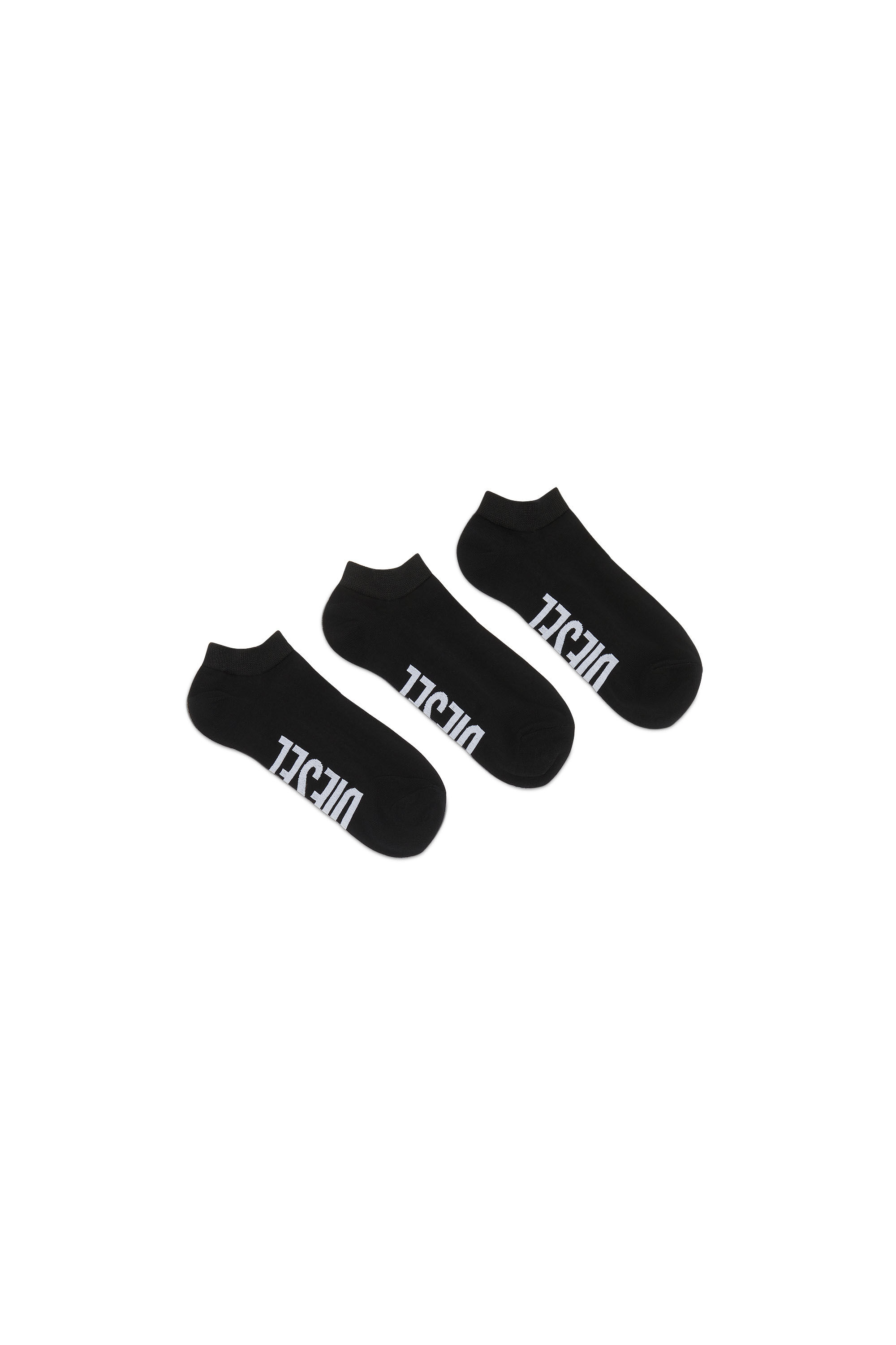 Diesel - SKM-GOST-THREEPACK, Male's Three-pack low-cut logo socks in Black - 1