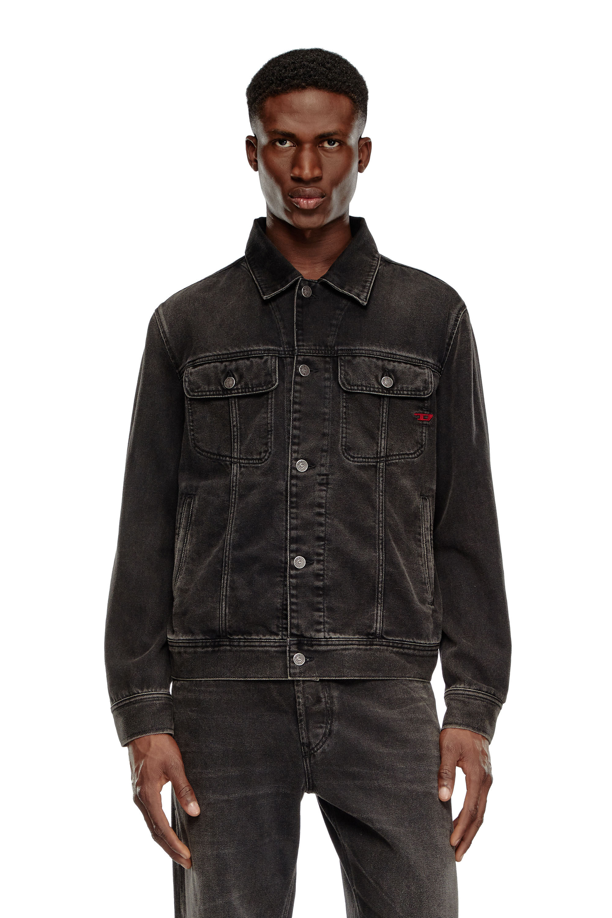 Diesel - D-BARCY, Male's Regular-fit trucker jacket in Black - 6