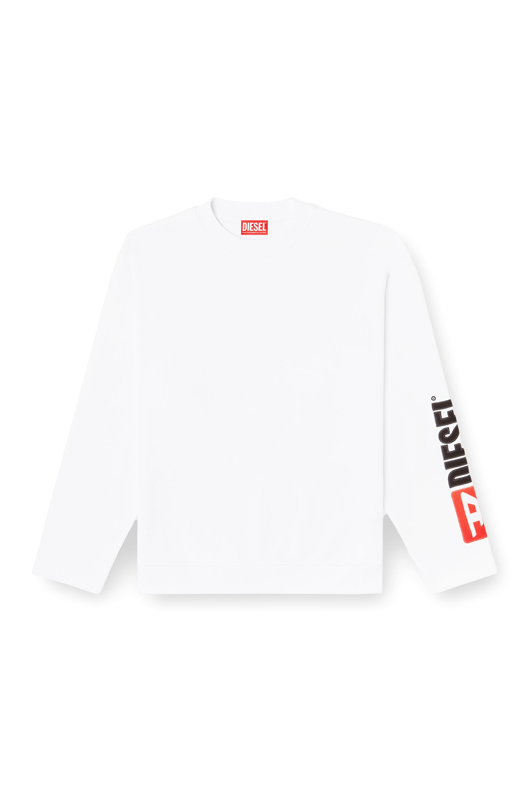 Diesel - S-BOXT-NC-DIV, Sudadera con cuello redondo y bordado de parche con logo Hombre in Blanco - 2