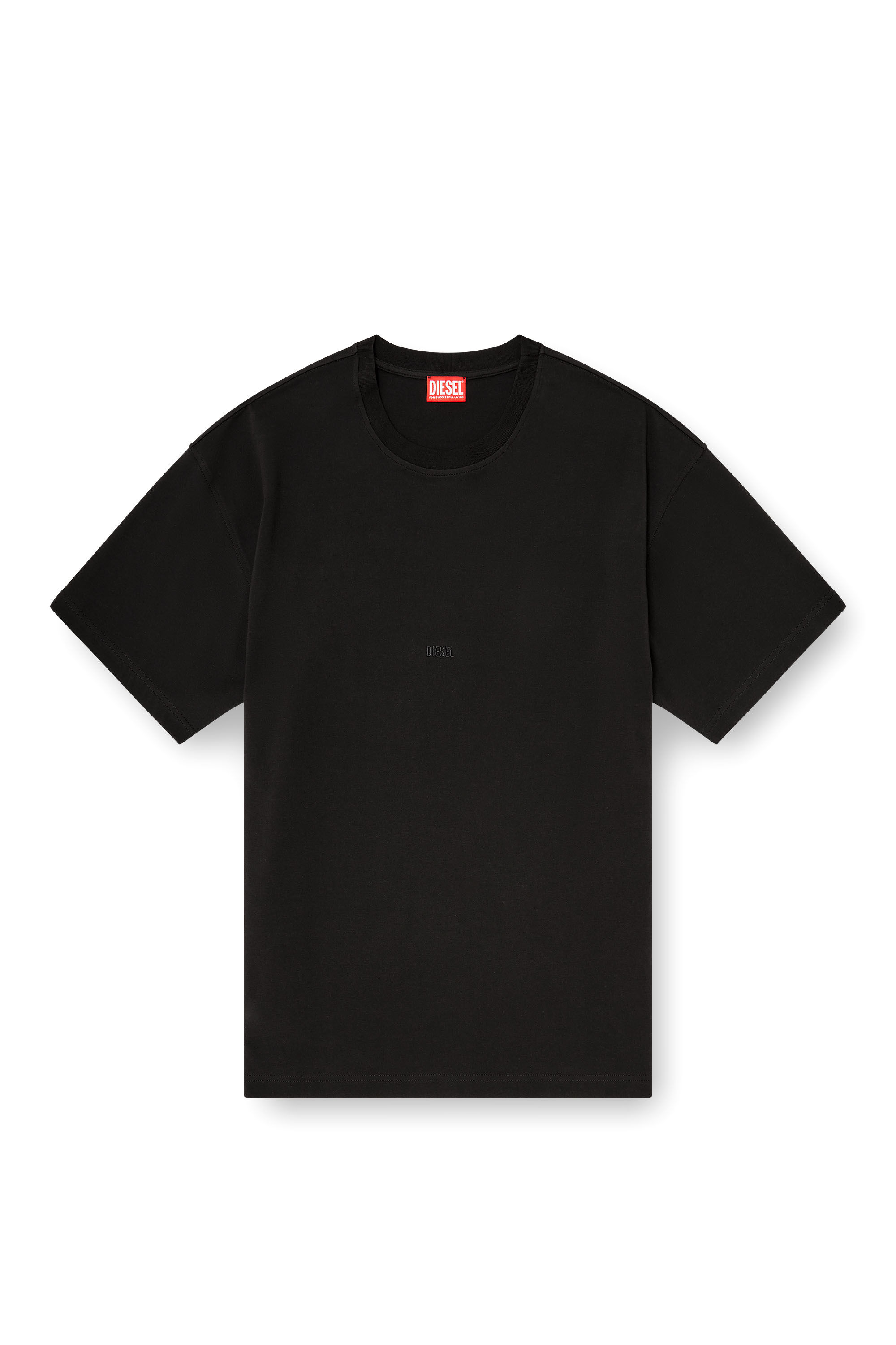 Men's Cotton-interlock T-shirt with logo embroidery | Black