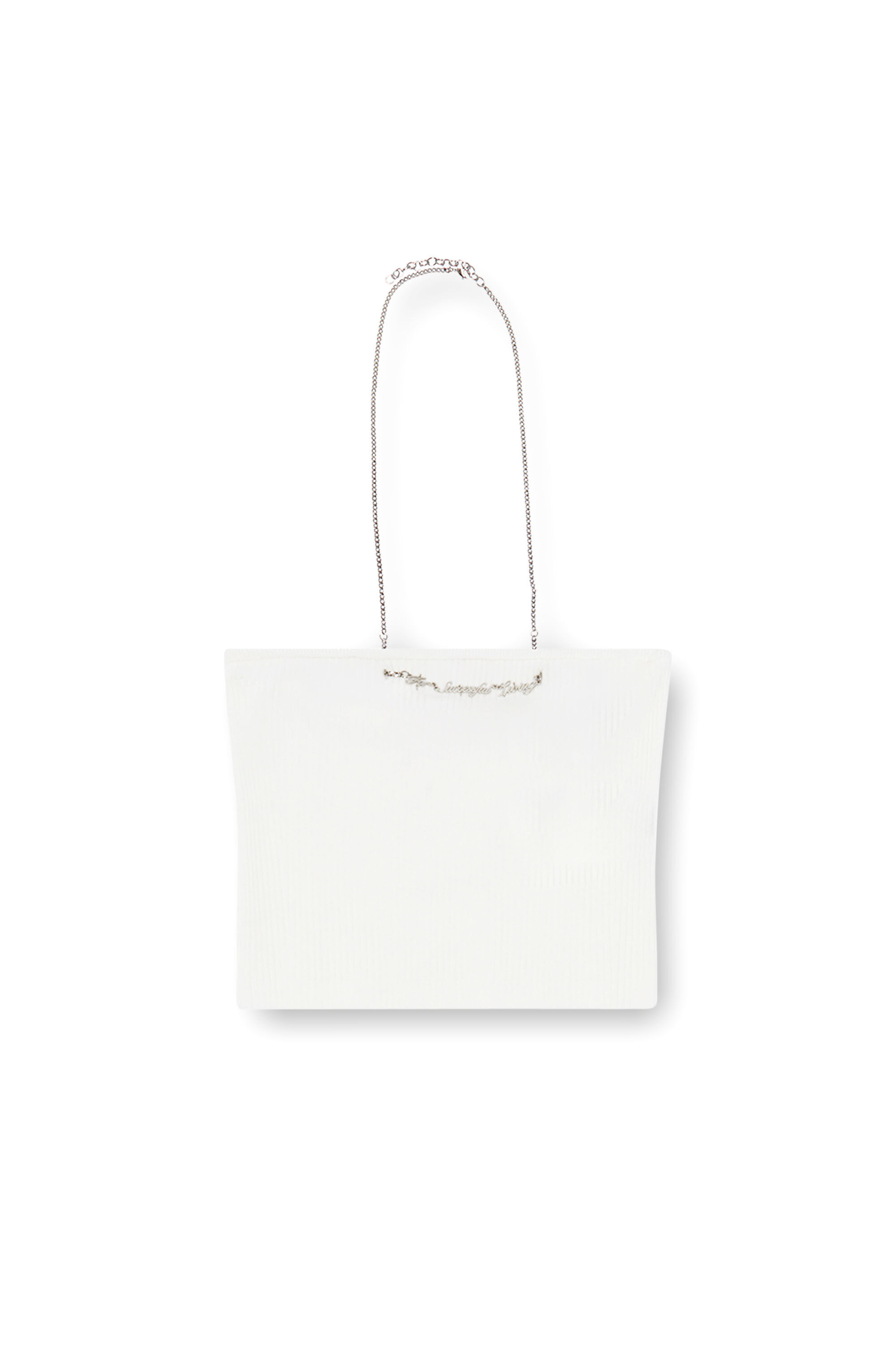 Diesel - M-ANDAS, Woman's Cropped knit top with chain halterneck in White - 2