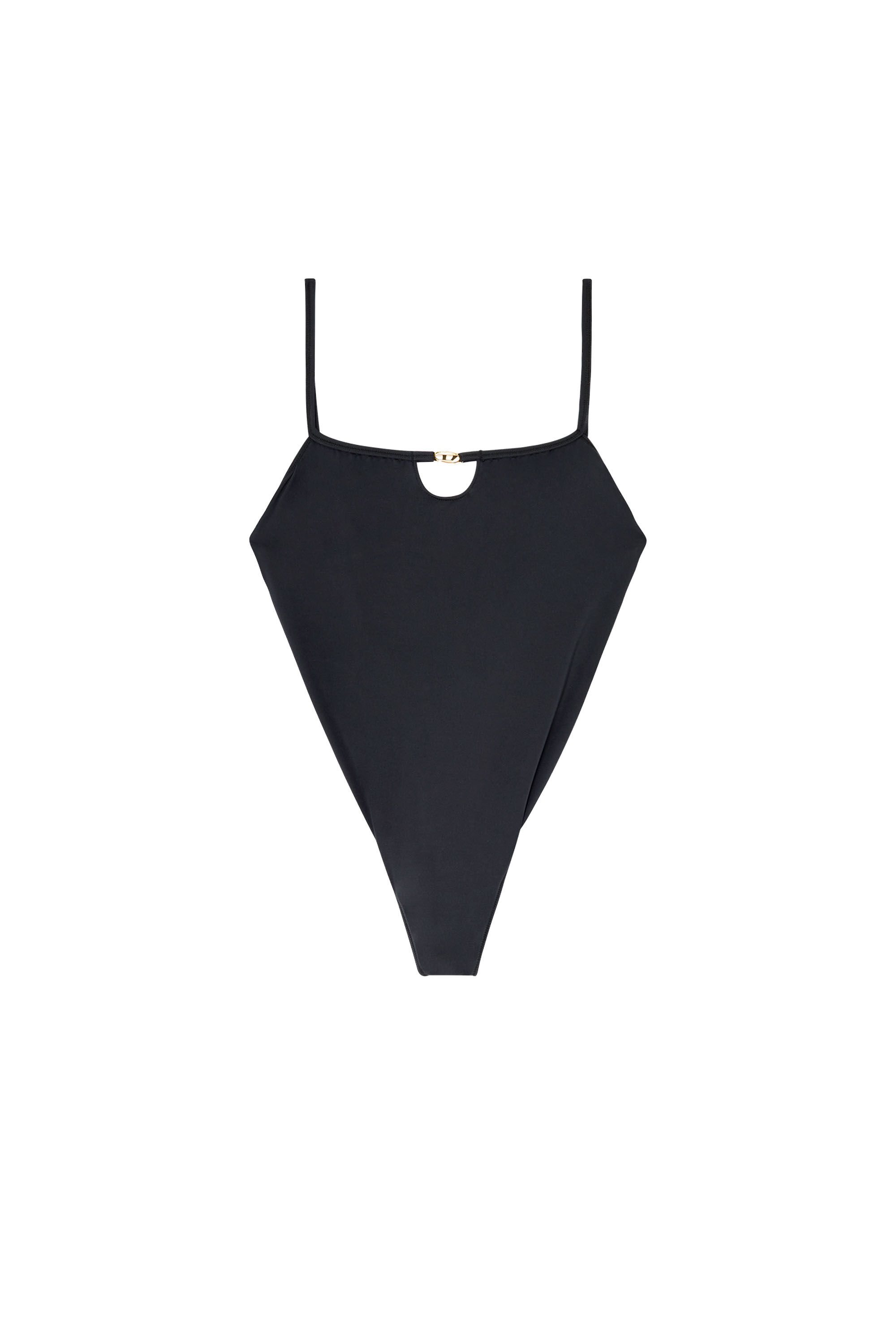 Diesel - KIARA-UTLT, Female's Nylon bodysuit with cut-out and metal Oval D in Black - 6