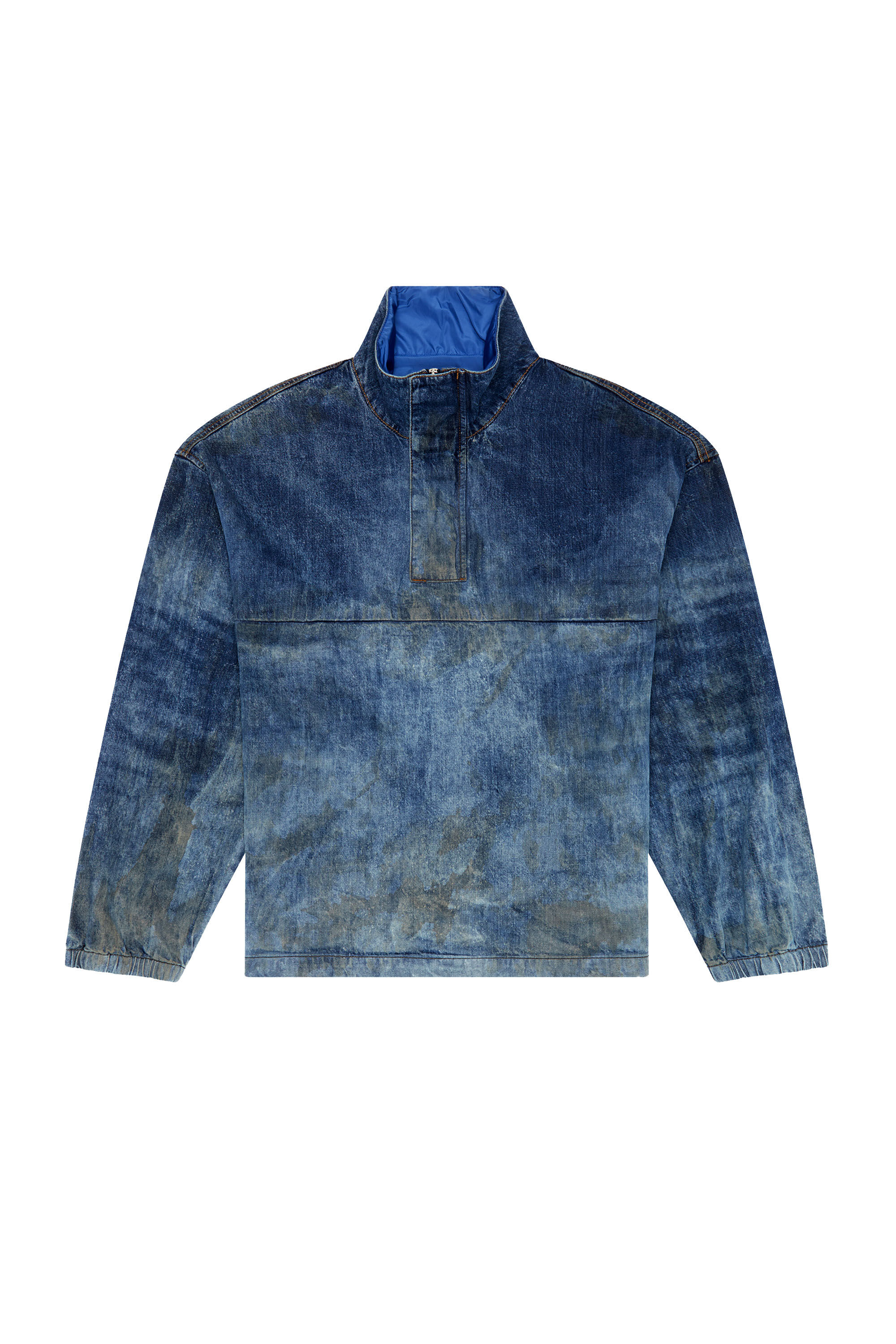 ★送関込み★ Diesel D-flow-S1 denim pullover Men's Pullover jacket in dirt-effect denim | Blue | Diesel