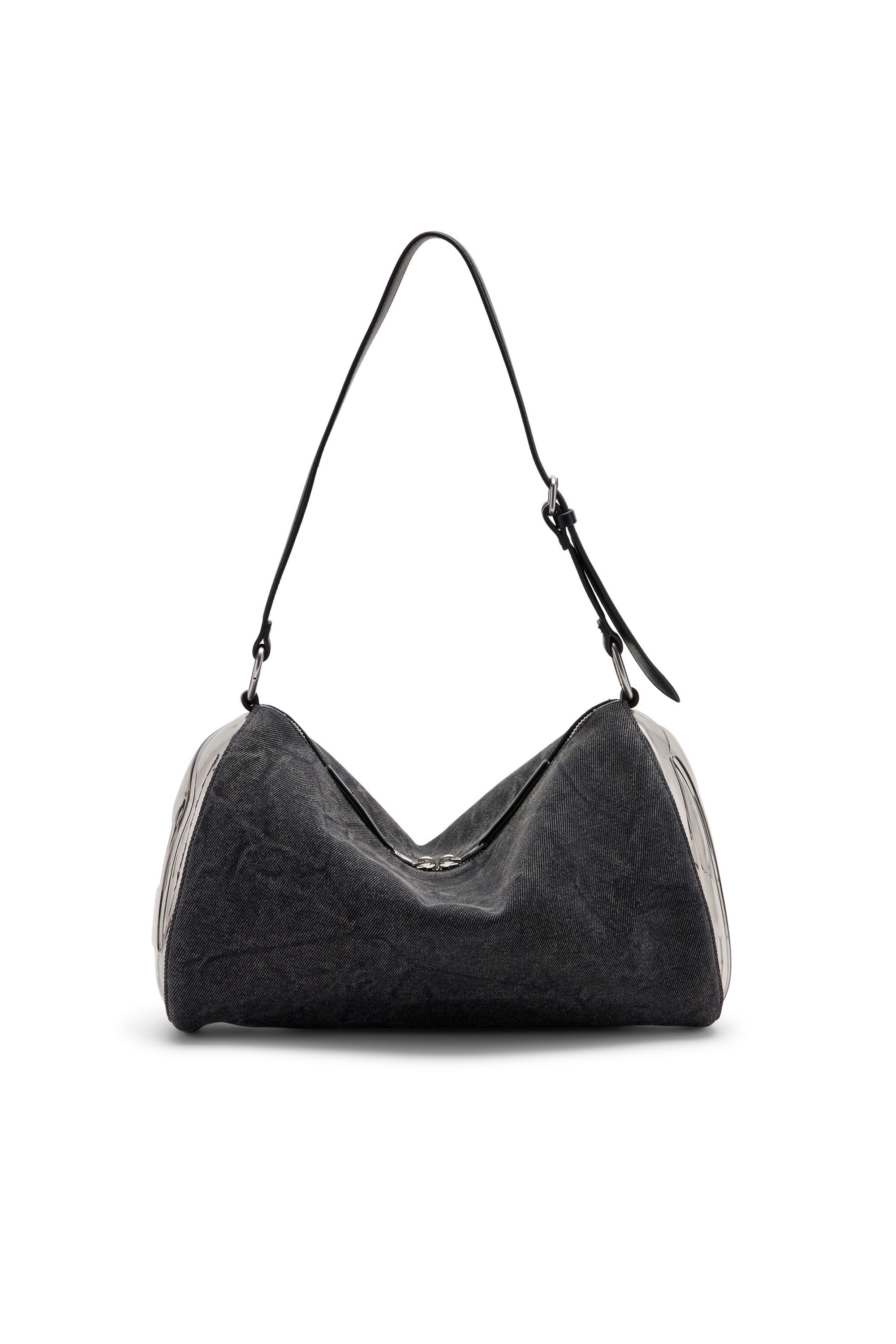 Women's Load-D-Shoulder bag with transparent Oval D sides | Black