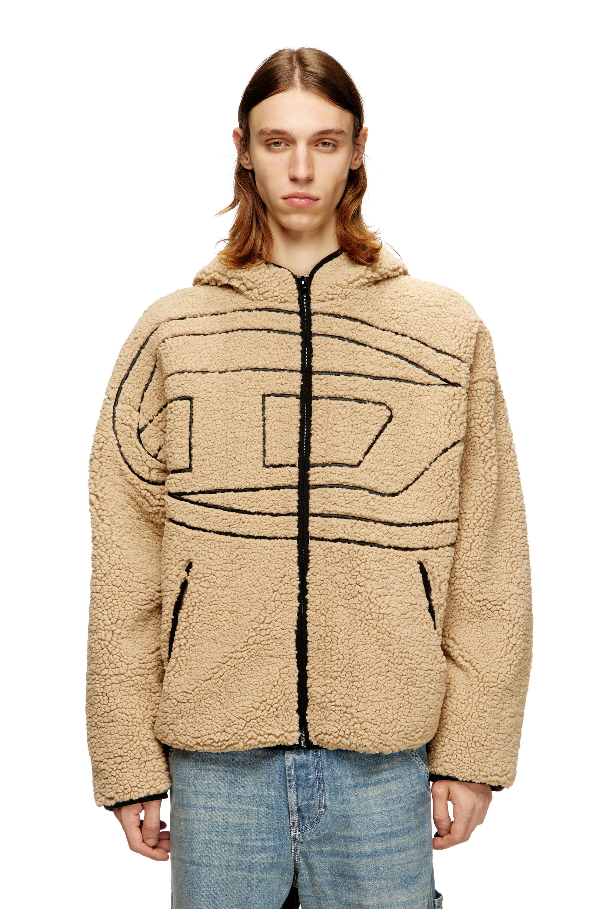 Diesel - S-ZAT, Male's Teddy hoodie sweatshirt in null - 3