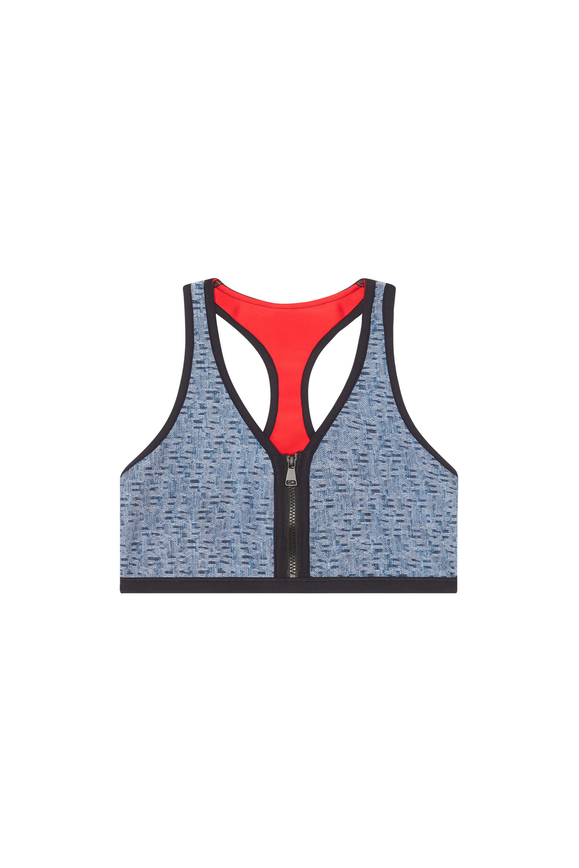 Diesel - BFB-MILARY, Haut de bikini sporty avec imprimé monogram Femme in Bleu - 1