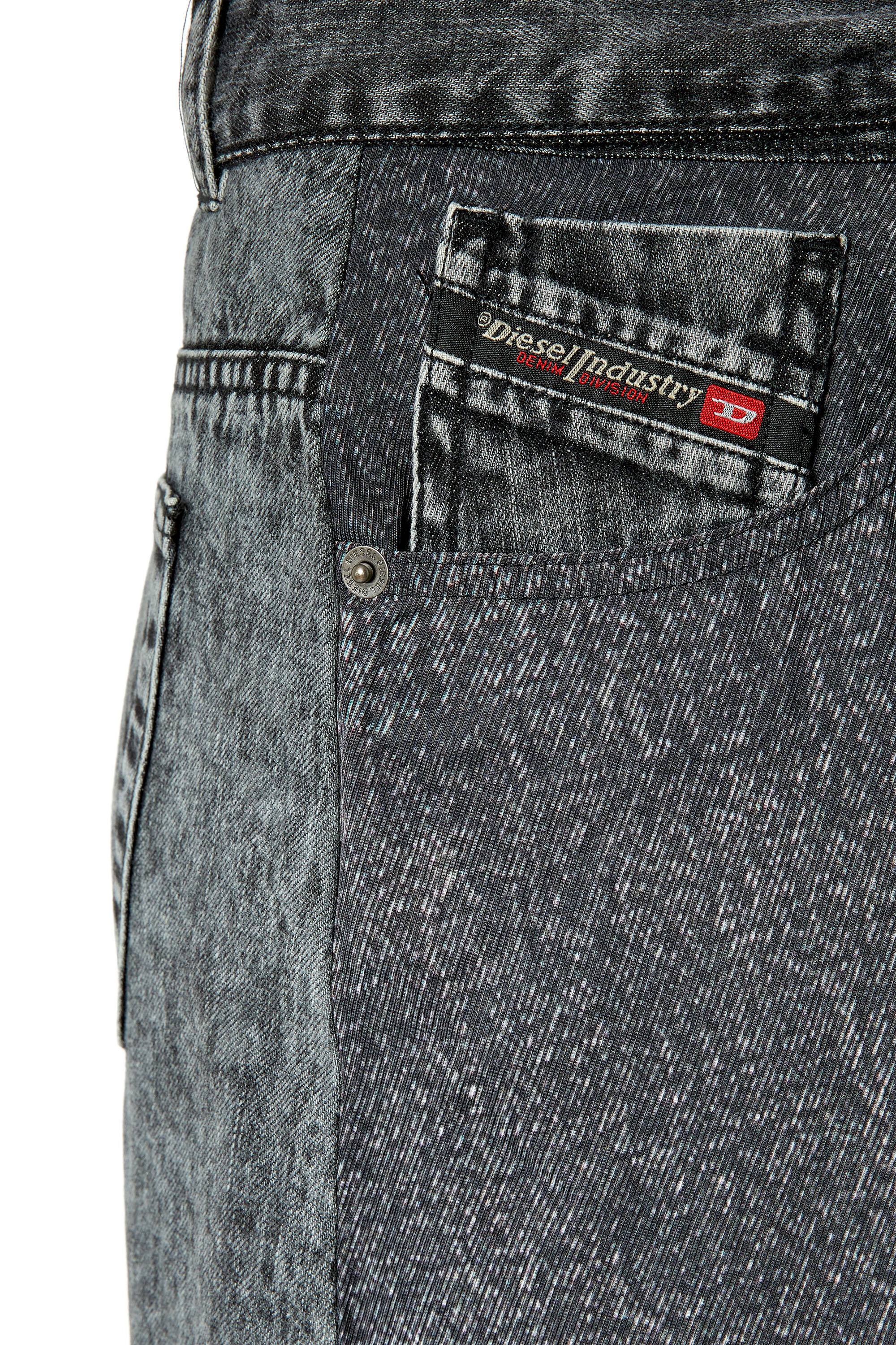 Diesel - O-TINA, Female's Twill skirt with trompe l'oeil denim print in Black - 5