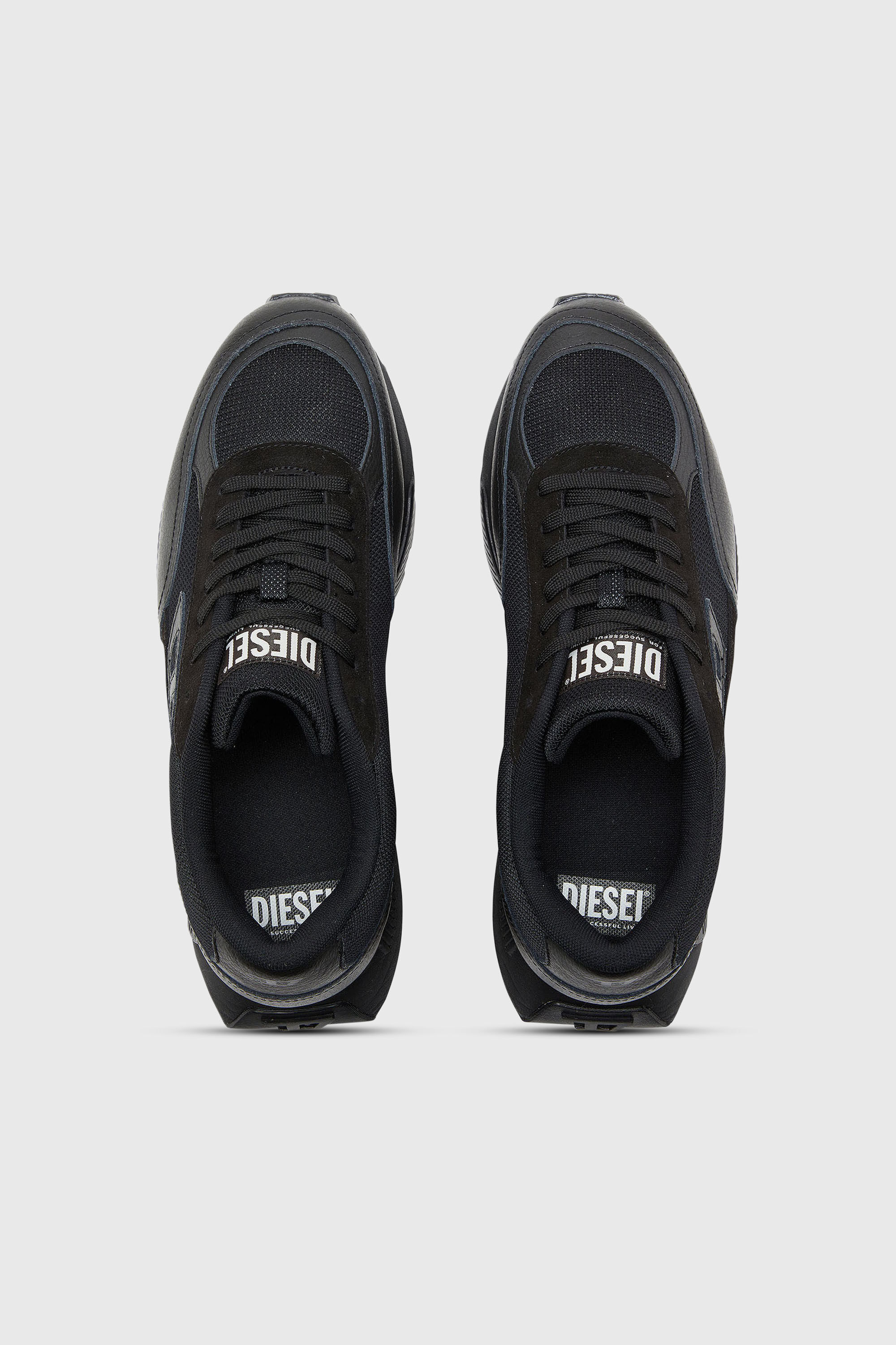 Diesel - S-TAME D-UP, S-Tame-D - Zapatillas con detalles de ante y malla Hombre in Negro - 4